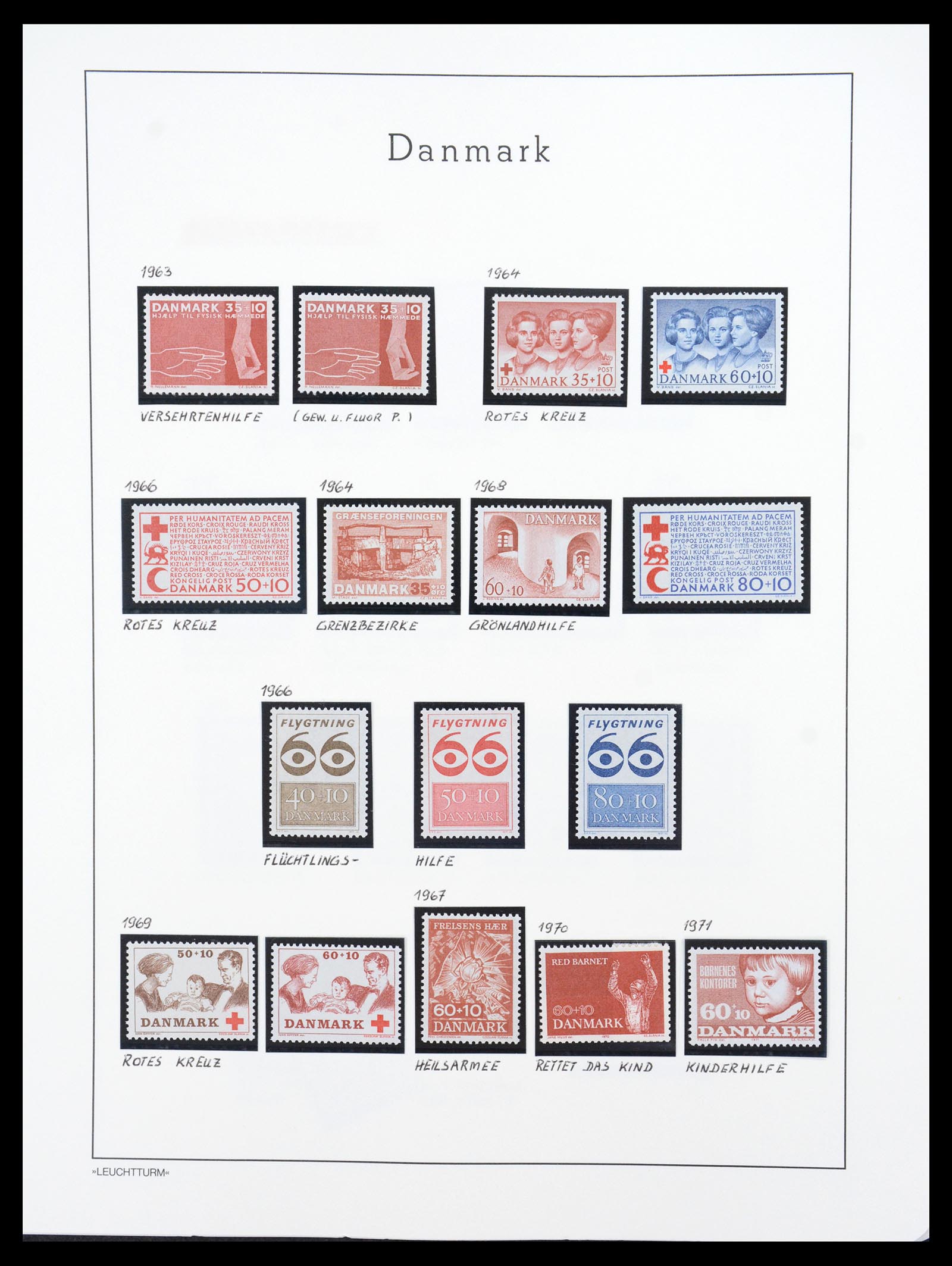 36612 096 - Postzegelverzameling 36612 Denmark 1851-1990.
