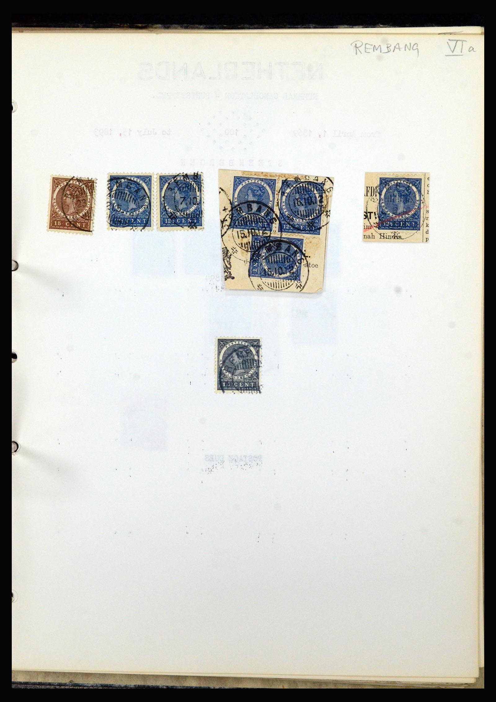 36841 102 - Stamp collection 36841 Dutch east Indies short bar cancels.