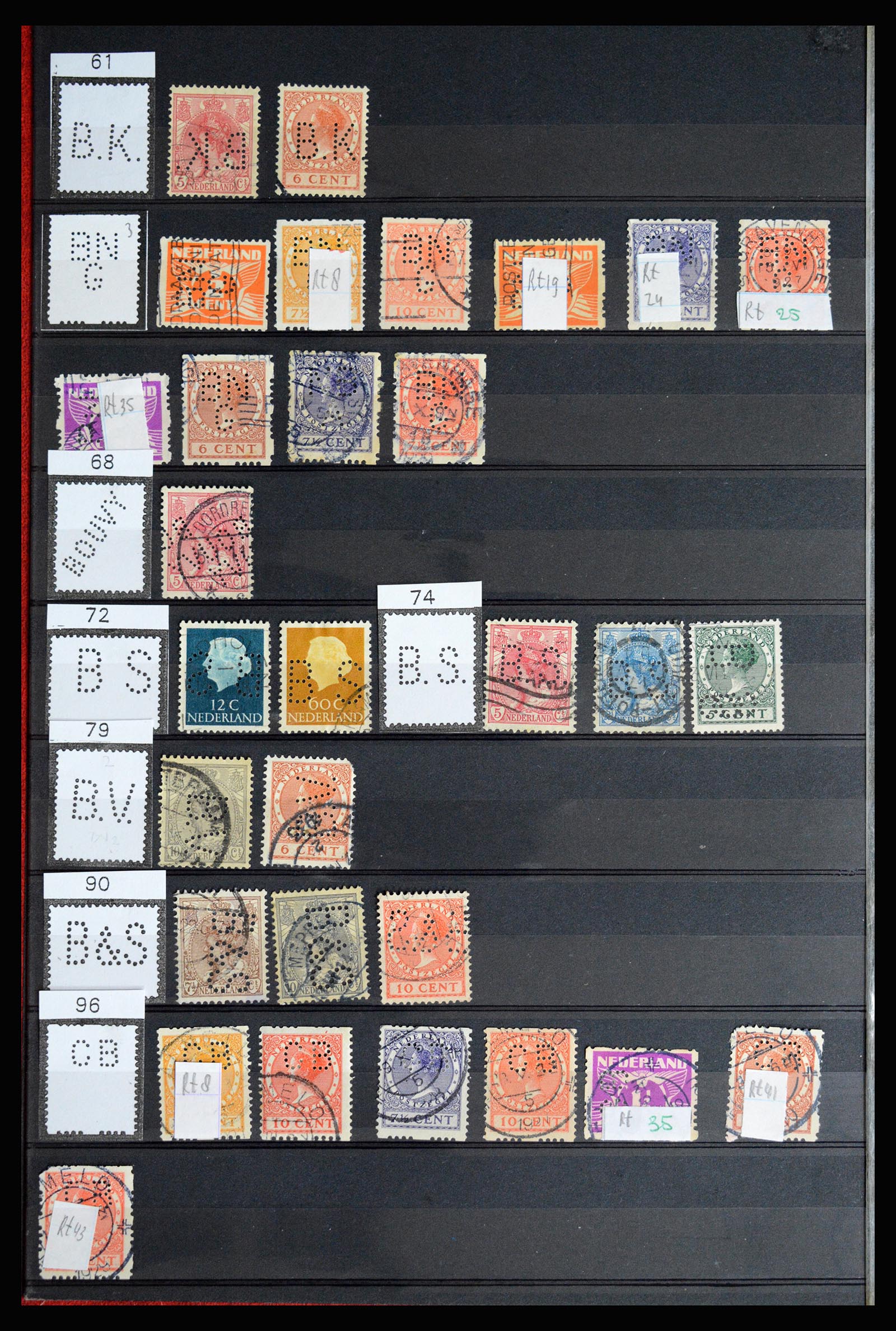 36849 048 - Postzegelverzameling 36849 Nederland perfins 1891-1960.