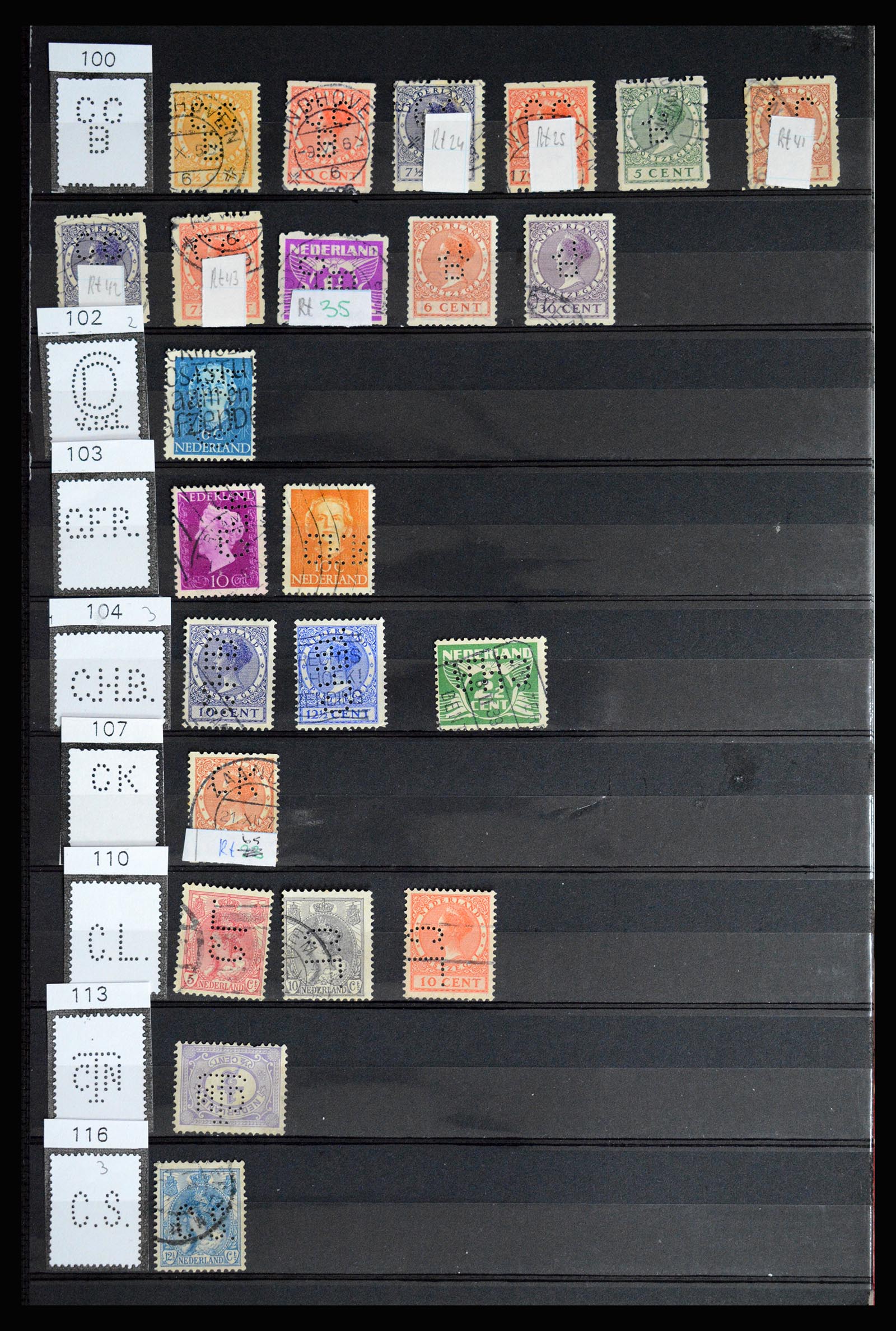 36849 049 - Postzegelverzameling 36849 Nederland perfins 1891-1960.