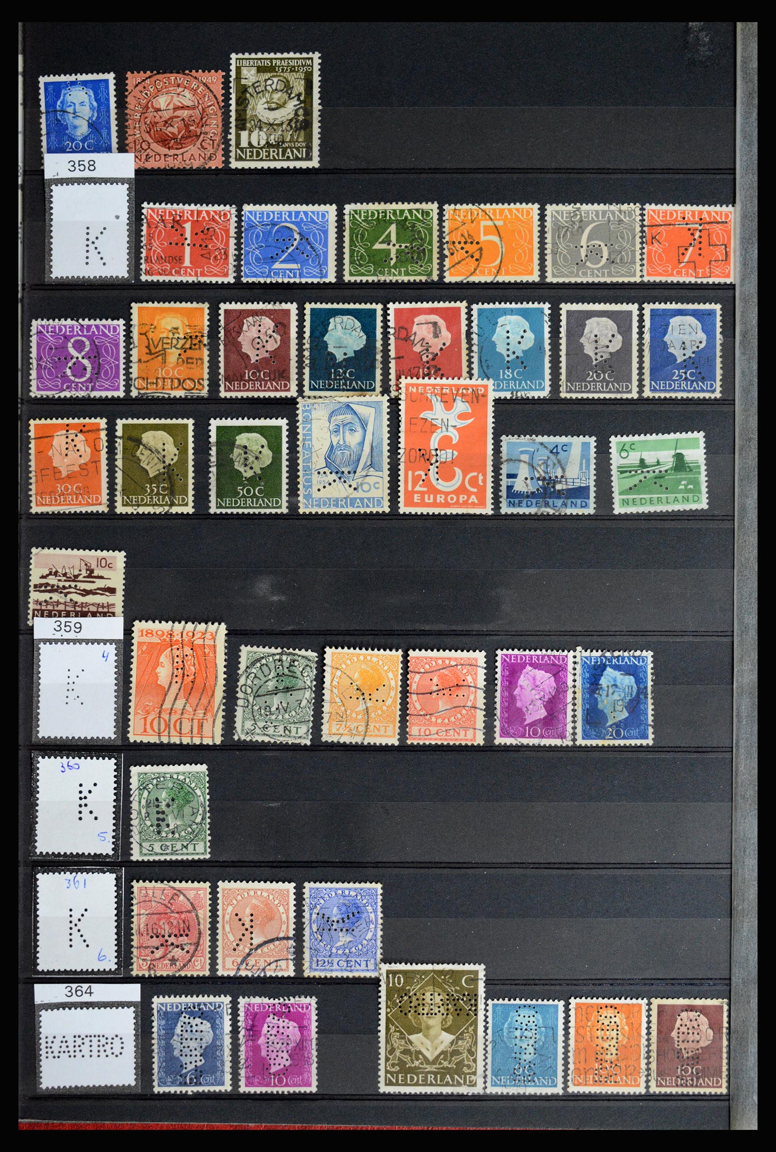 36849 058 - Postzegelverzameling 36849 Nederland perfins 1891-1960.