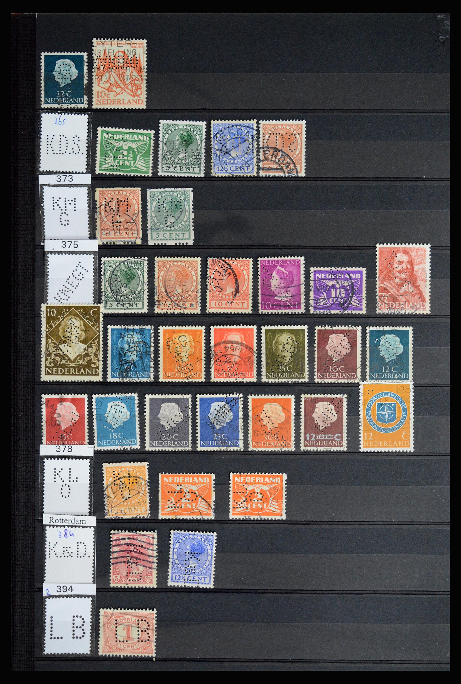 36849 059 - Postzegelverzameling 36849 Nederland perfins 1891-1960.