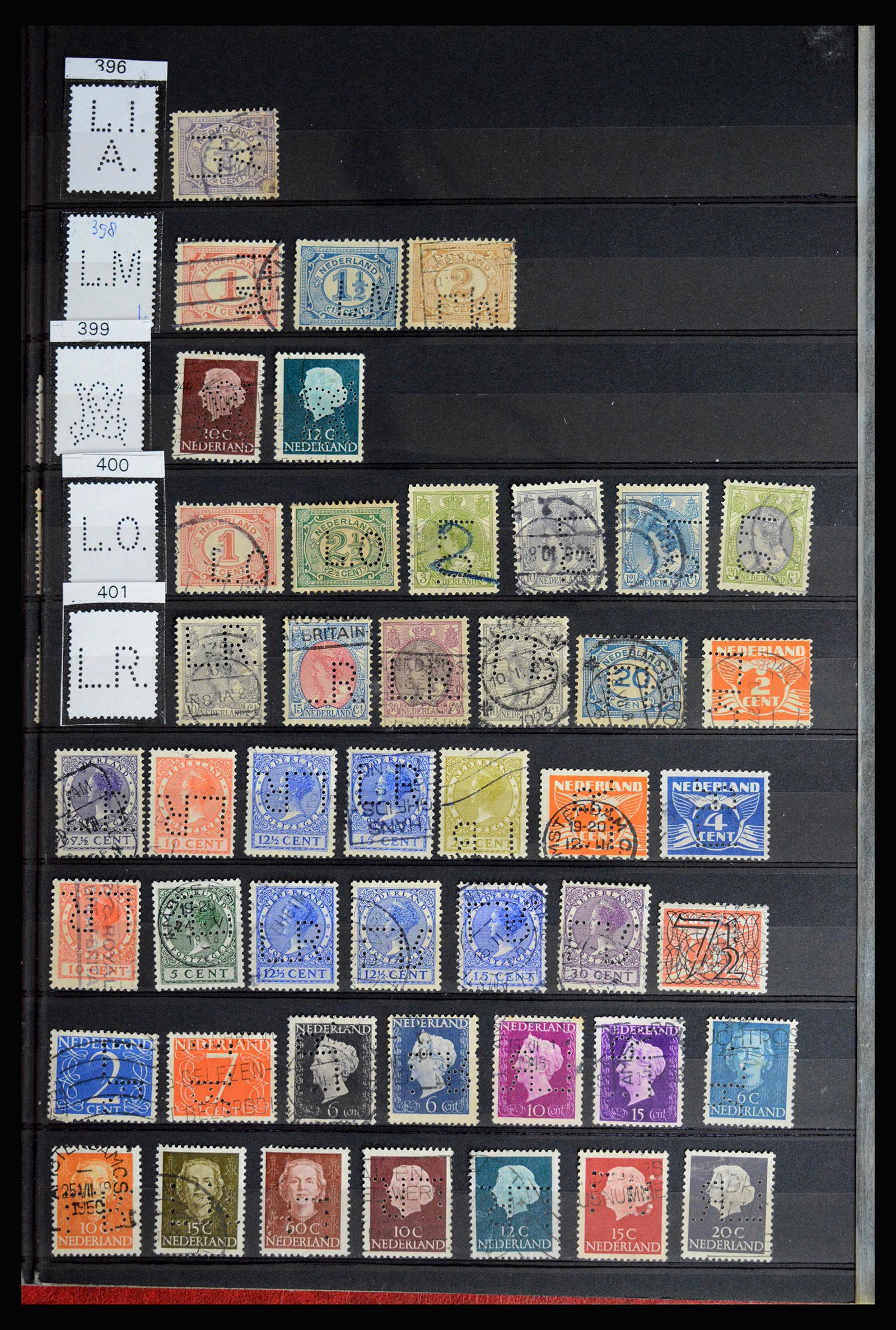 36849 060 - Postzegelverzameling 36849 Nederland perfins 1891-1960.