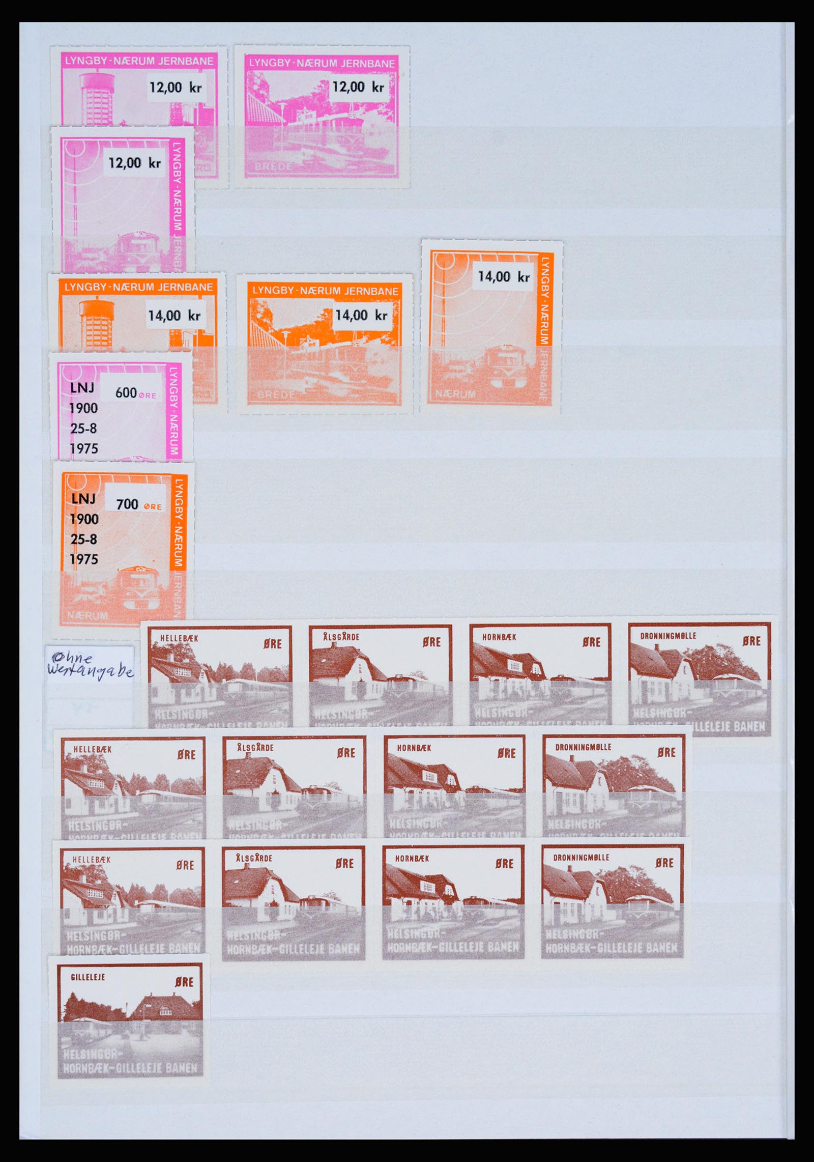 36982 077 - Postzegelverzameling 36982 Denemarken spoorwegzegels.