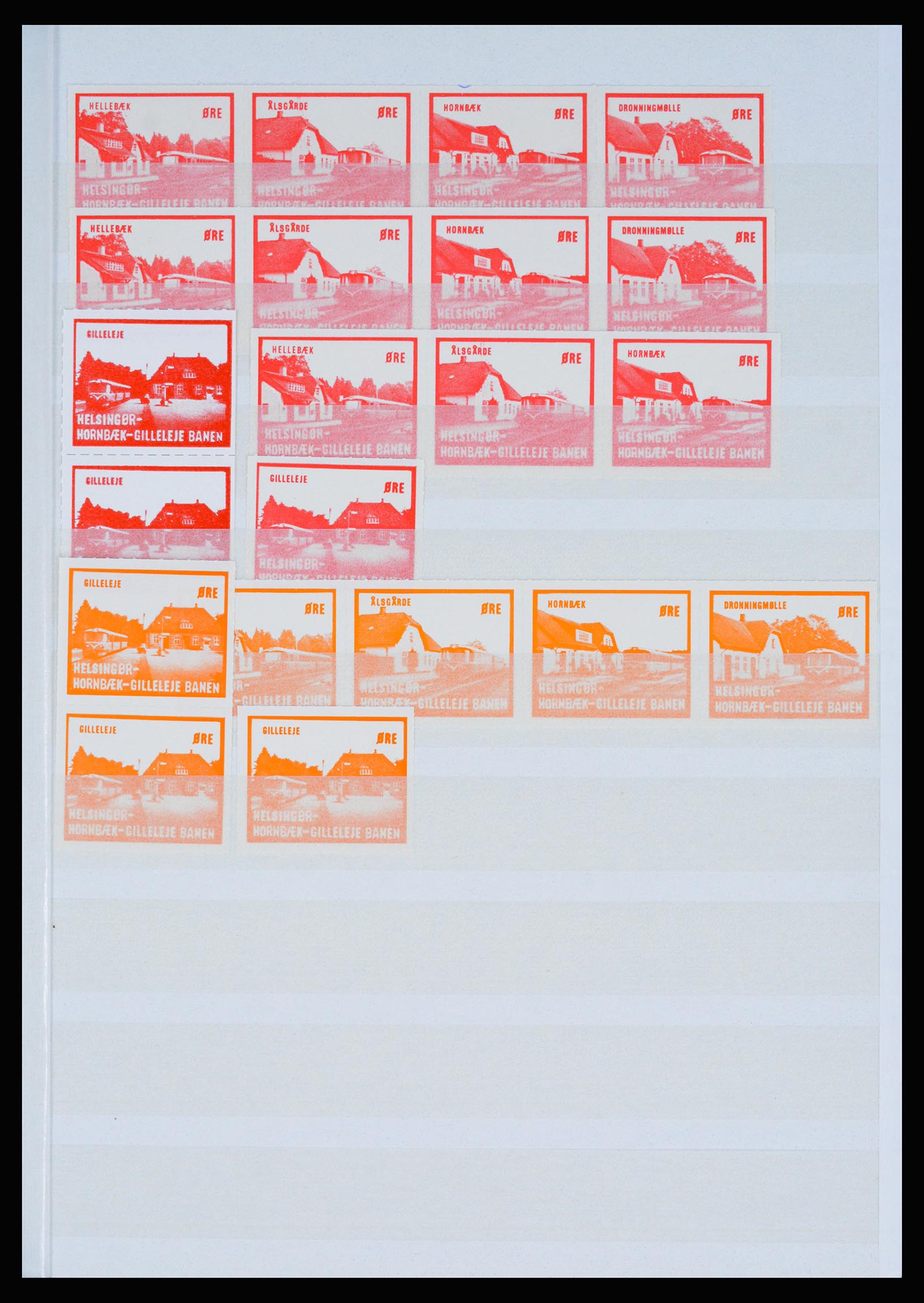 36982 078 - Postzegelverzameling 36982 Denemarken spoorwegzegels.