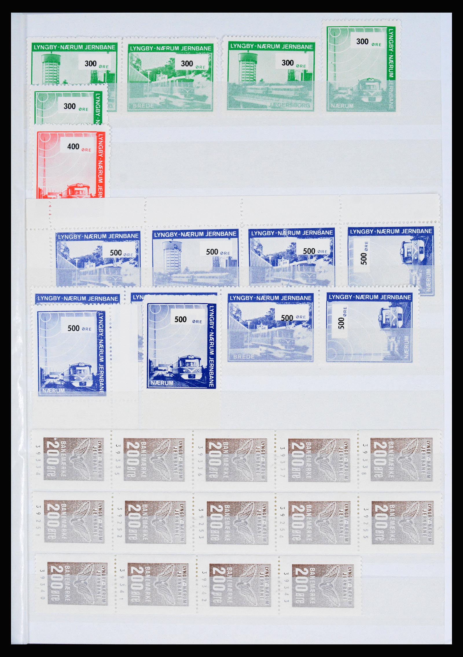 36982 080 - Postzegelverzameling 36982 Denemarken spoorwegzegels.