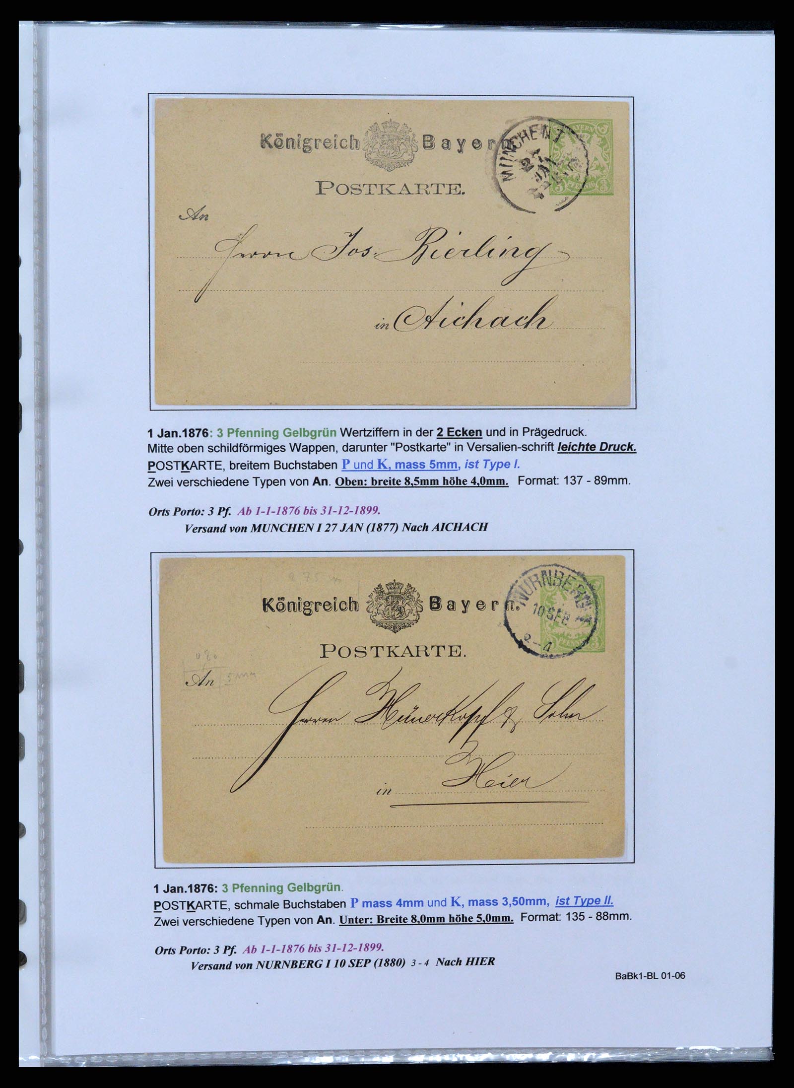 37097 014 - Postzegelverzameling 37097 Beieren postwaardestukken 1870-1920.