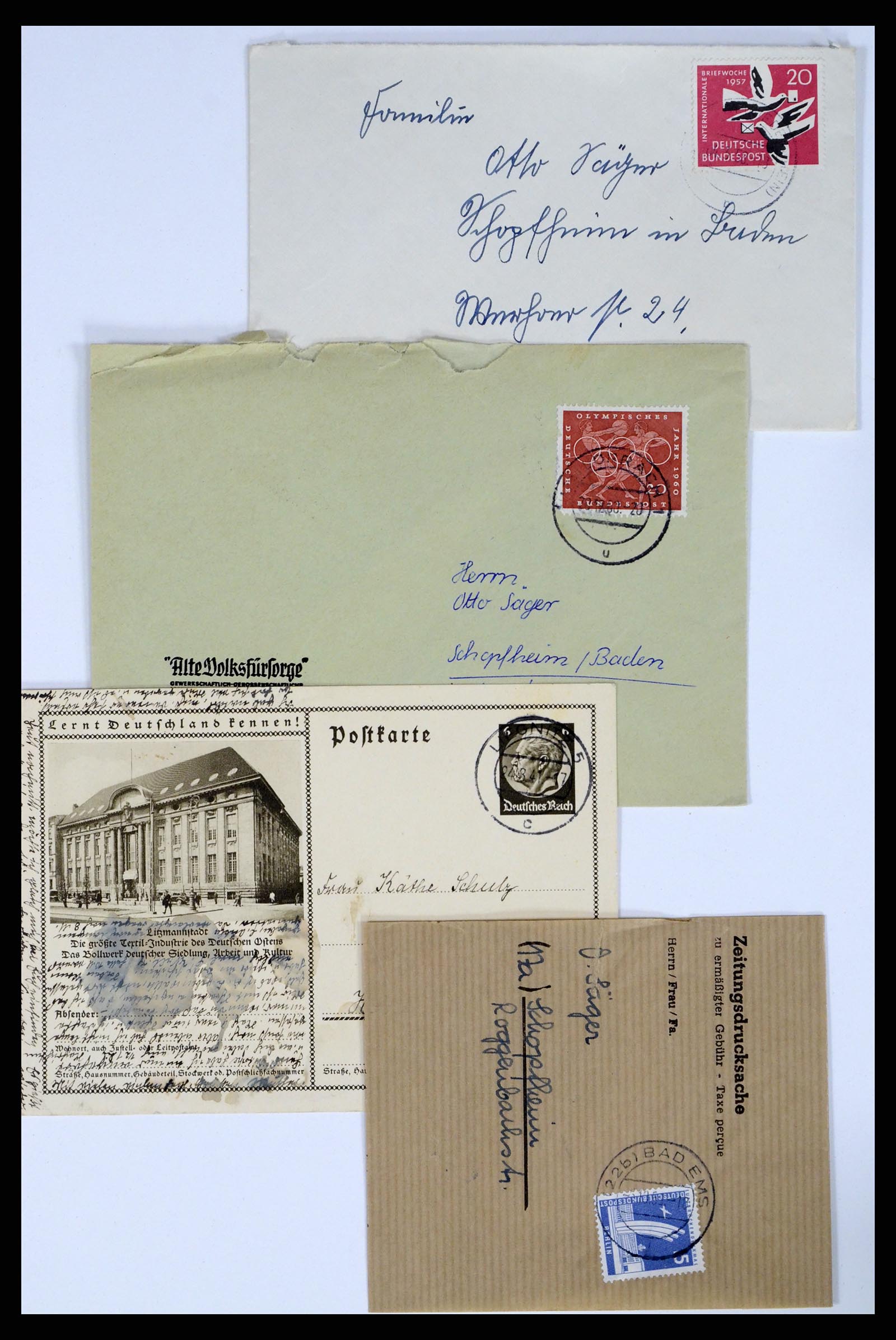 37104 088 - Postzegelverzameling 37104 Duitsland brieven 1900-1960.