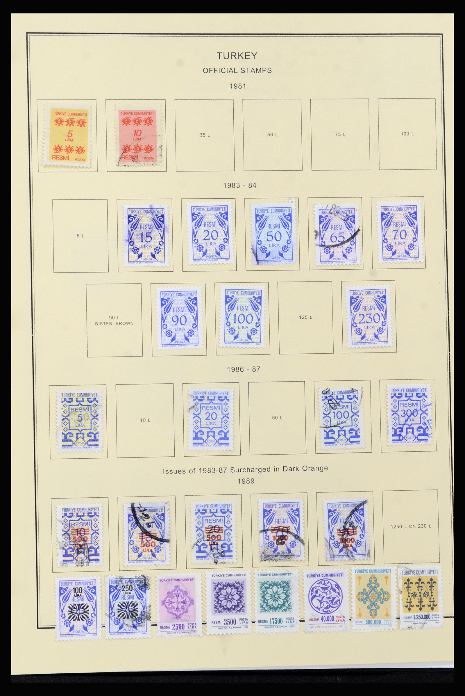 37224 079 - Postzegelverzameling 37224 Turkije 1863-2000.