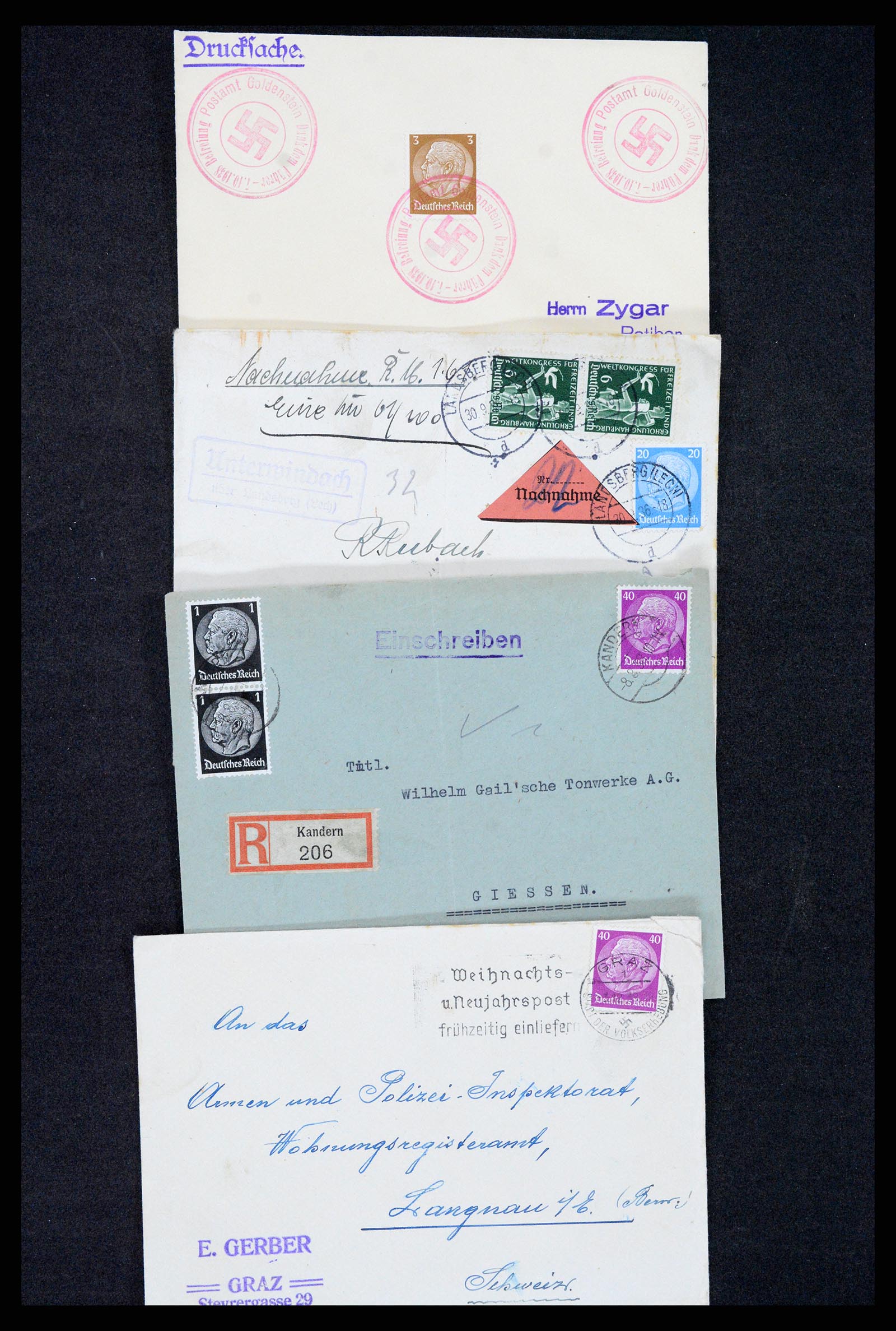 37246 066 - Postzegelverzameling 37246 Duitsland brieven 1900-1950.