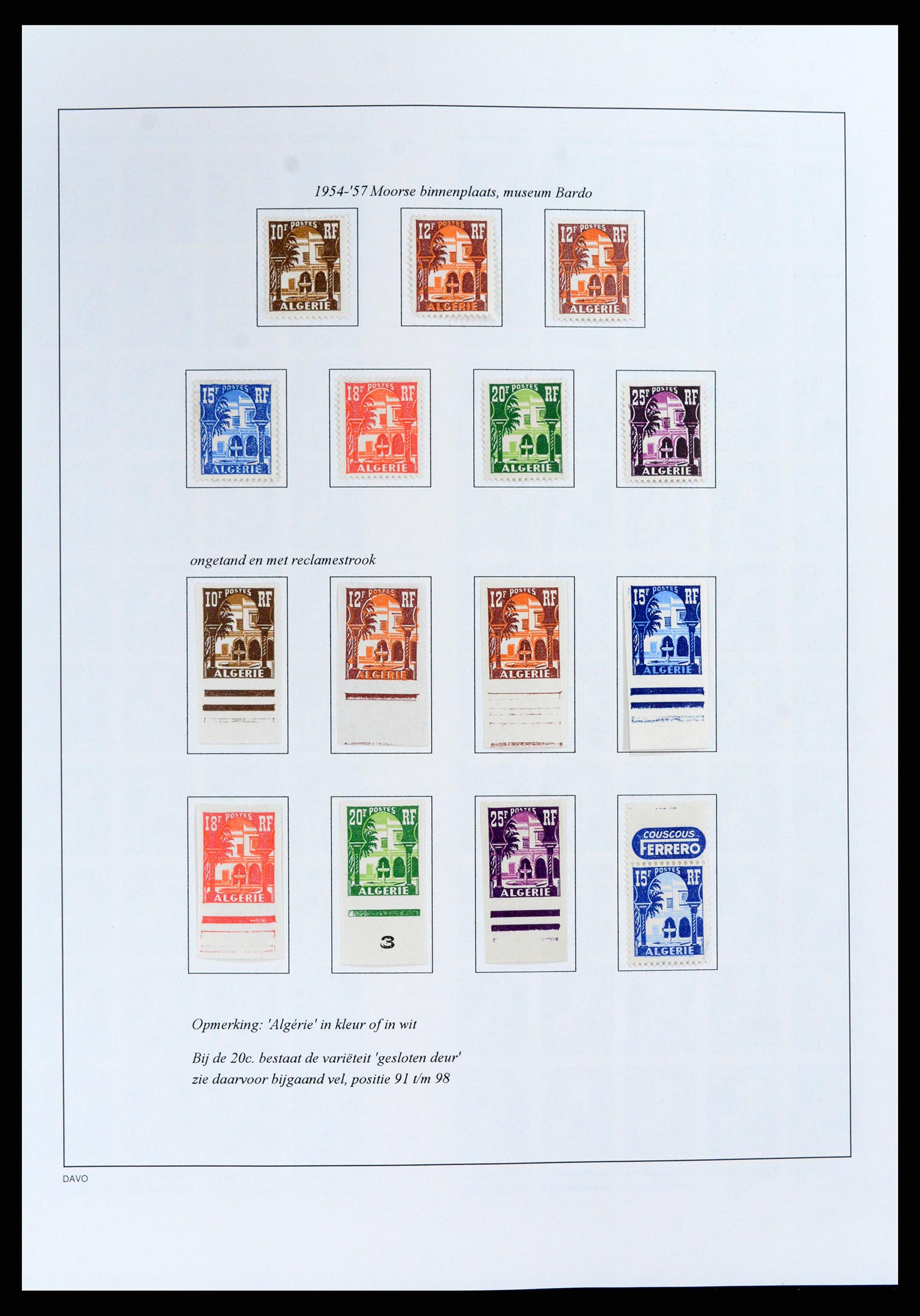 37472 068 - Postzegelverzameling 37472 Algerije speciaalverzameling 1849(!)-1958.