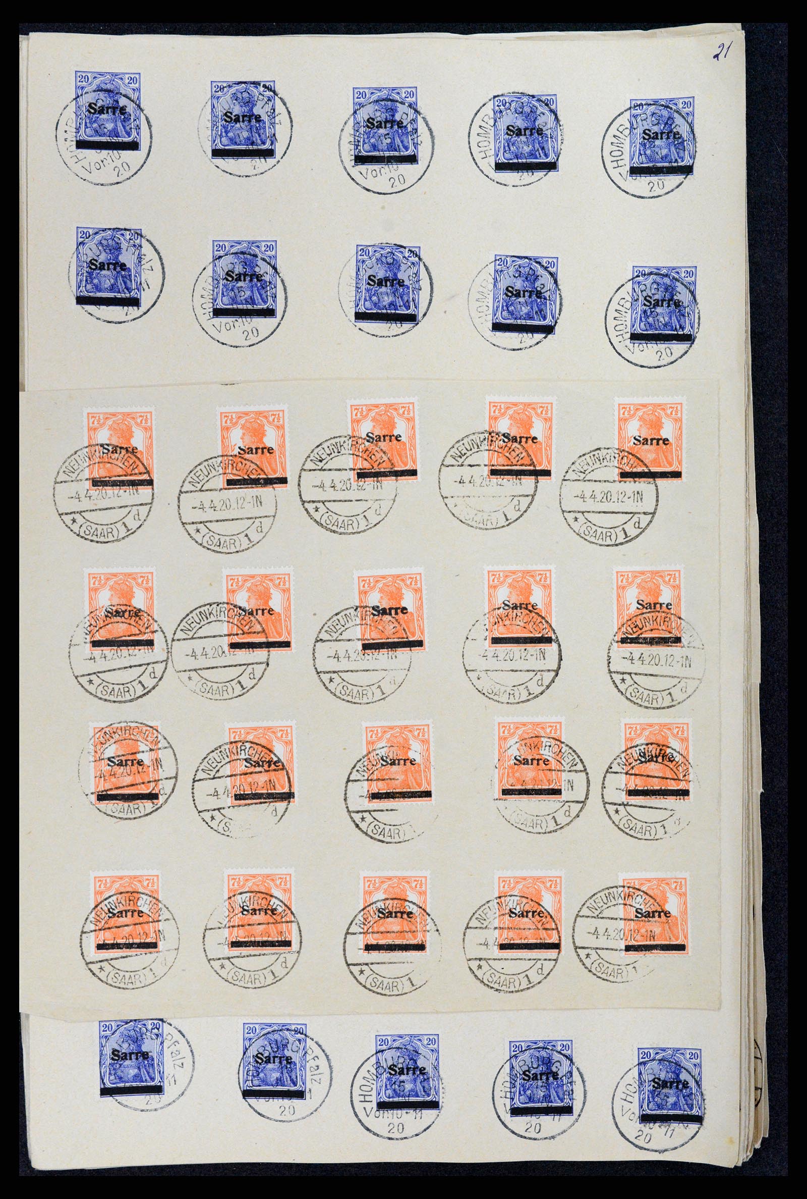 37573 021 - Postzegelverzameling 37573 Saar 1920.
