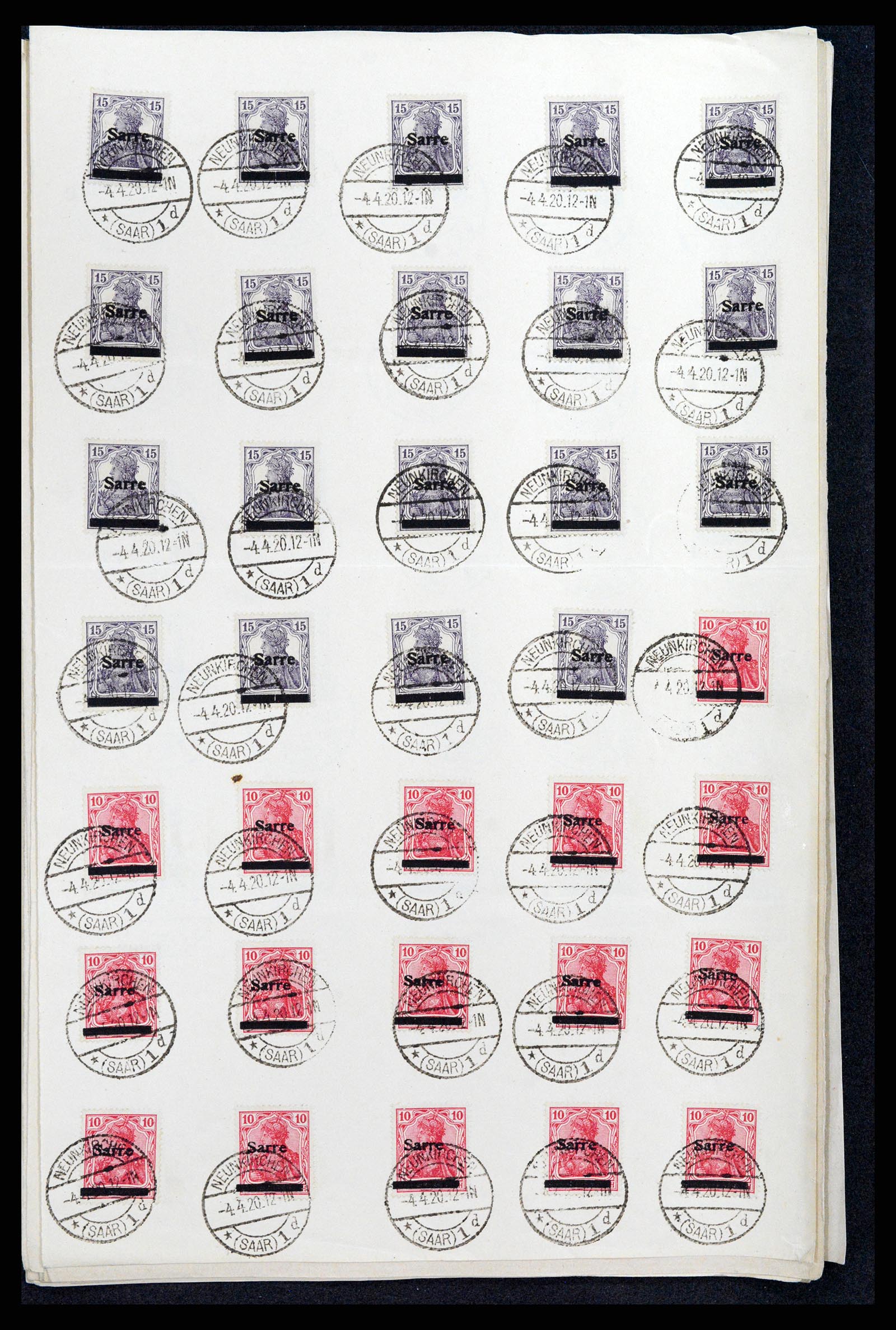 37573 040 - Postzegelverzameling 37573 Saar 1920.