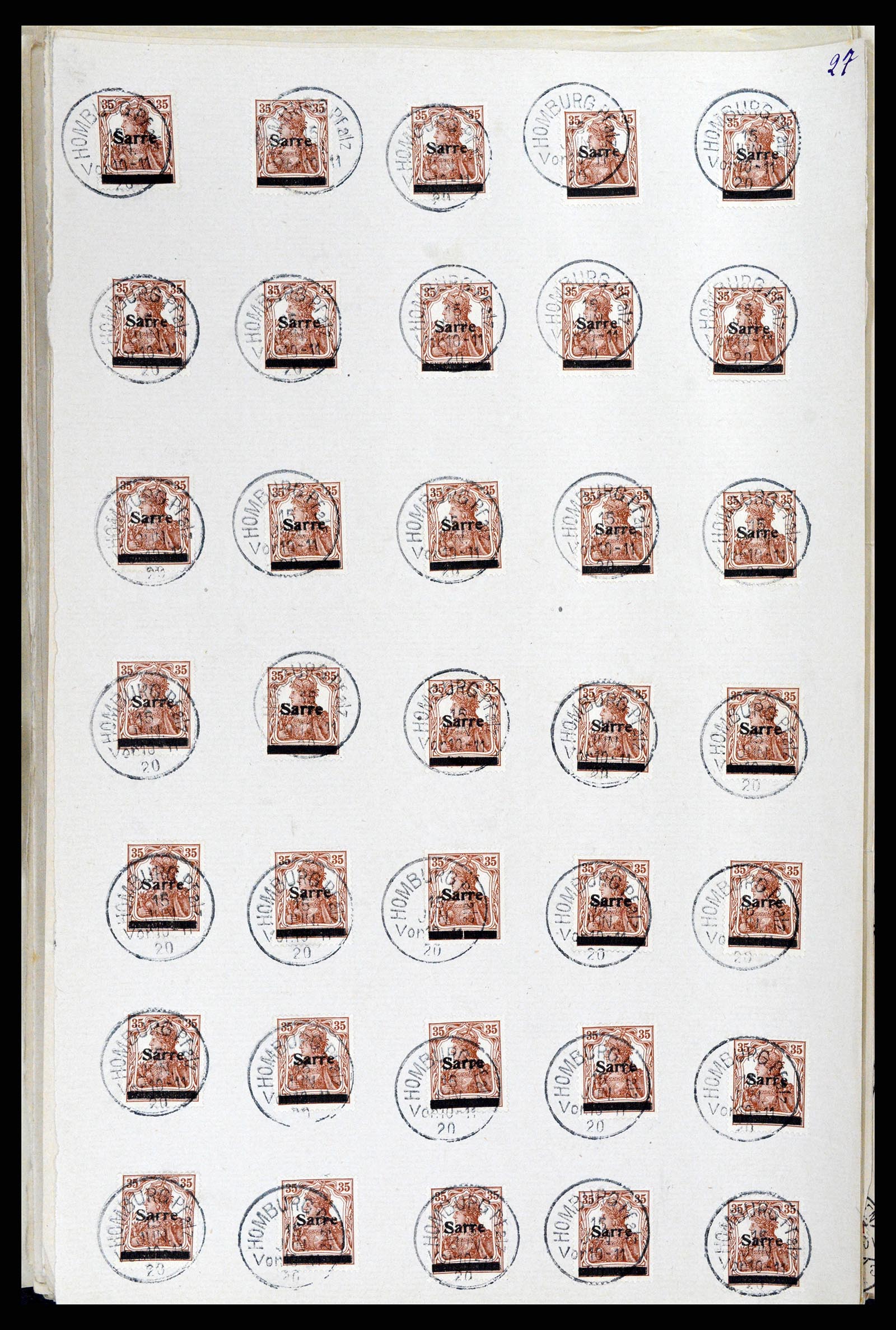 37573 056 - Postzegelverzameling 37573 Saar 1920.