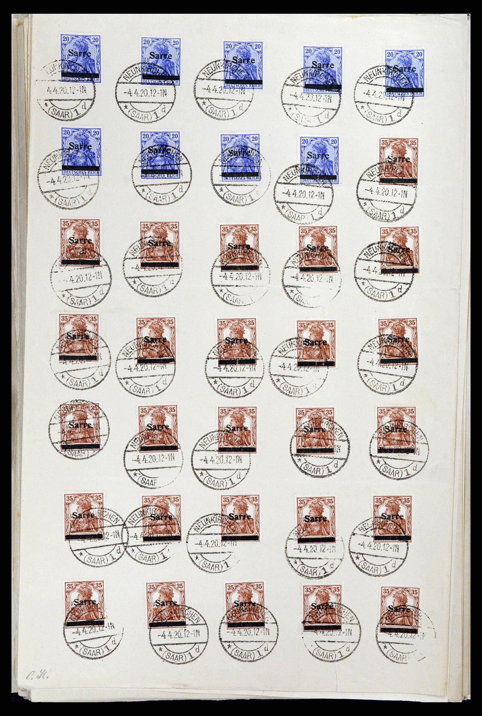 37573 063 - Postzegelverzameling 37573 Saar 1920.