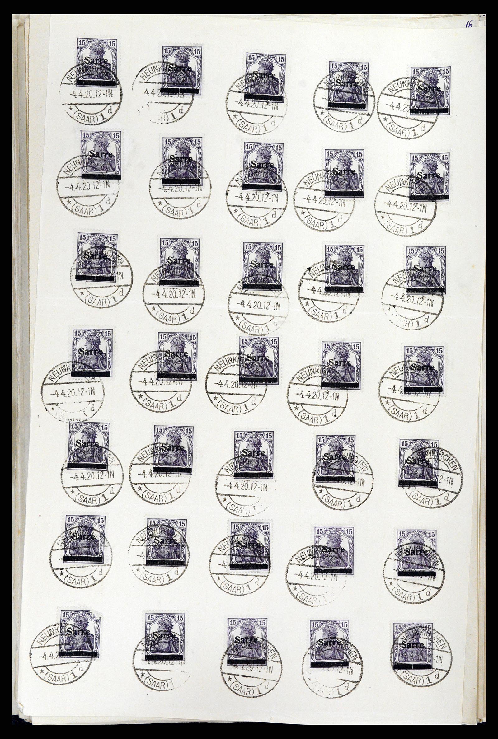 37573 064 - Postzegelverzameling 37573 Saar 1920.