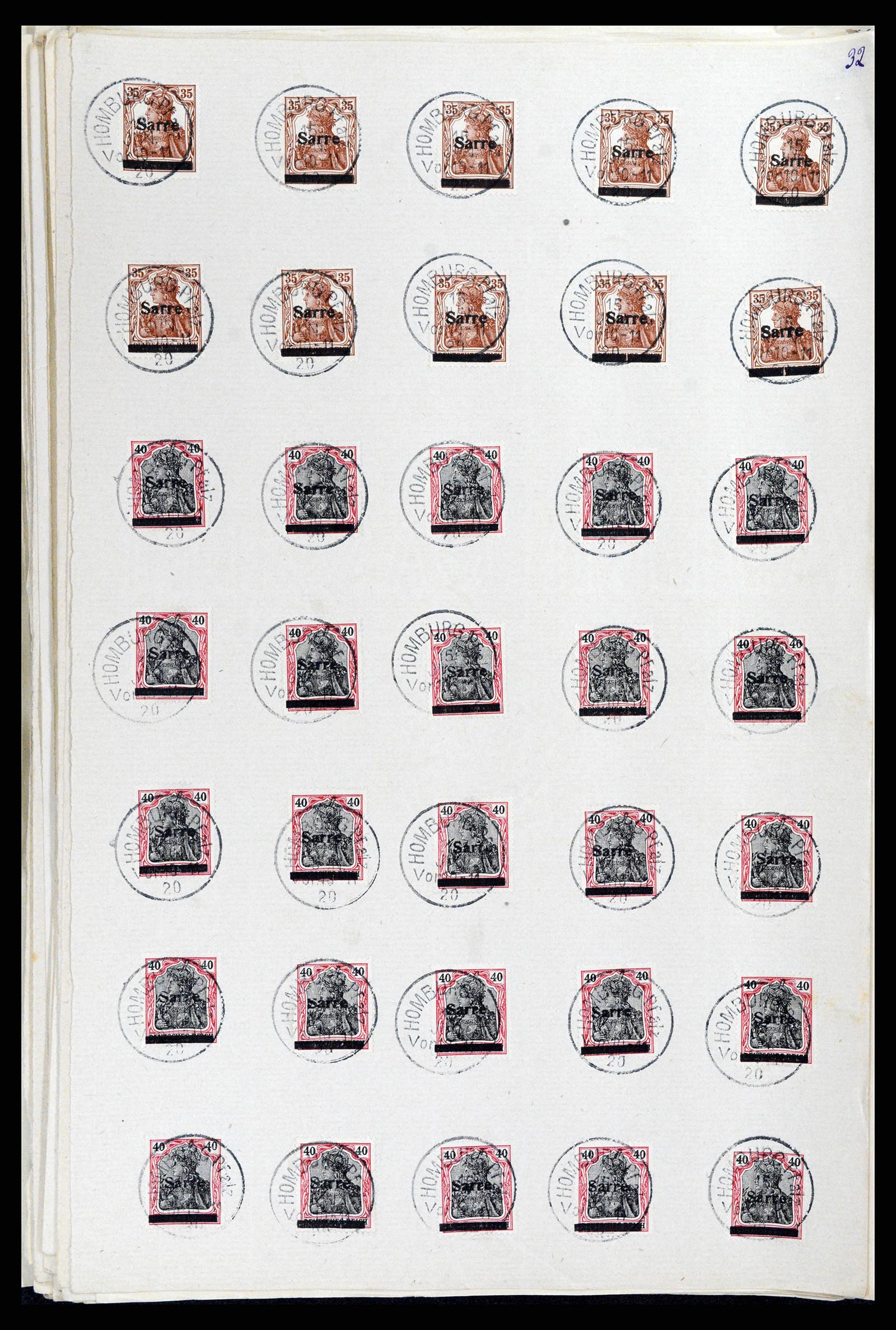 37573 080 - Postzegelverzameling 37573 Saar 1920.
