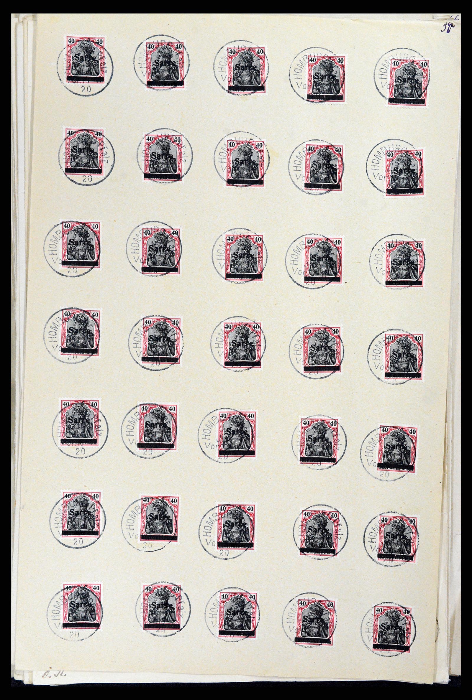 37573 089 - Postzegelverzameling 37573 Saar 1920.