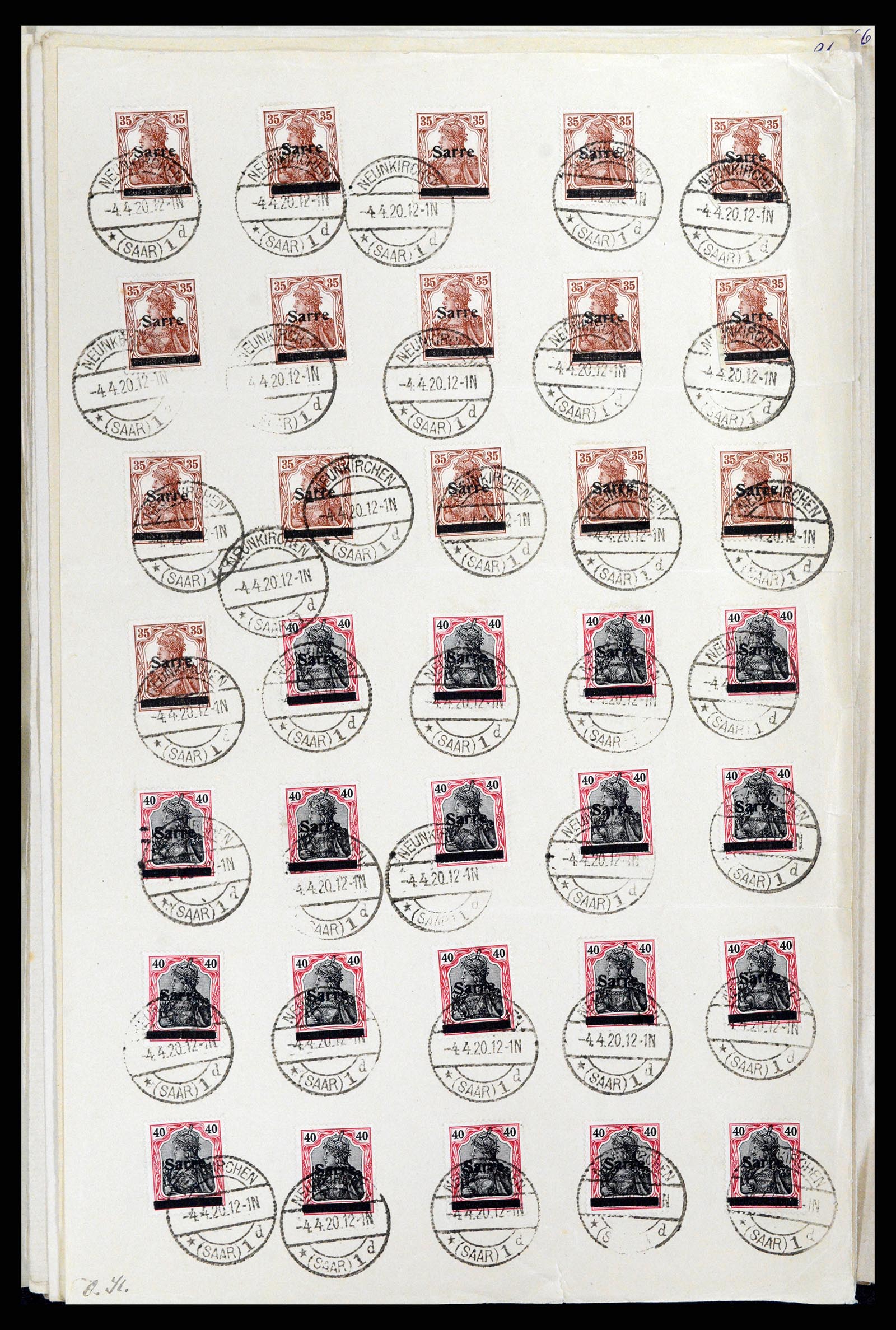 37573 091 - Postzegelverzameling 37573 Saar 1920.