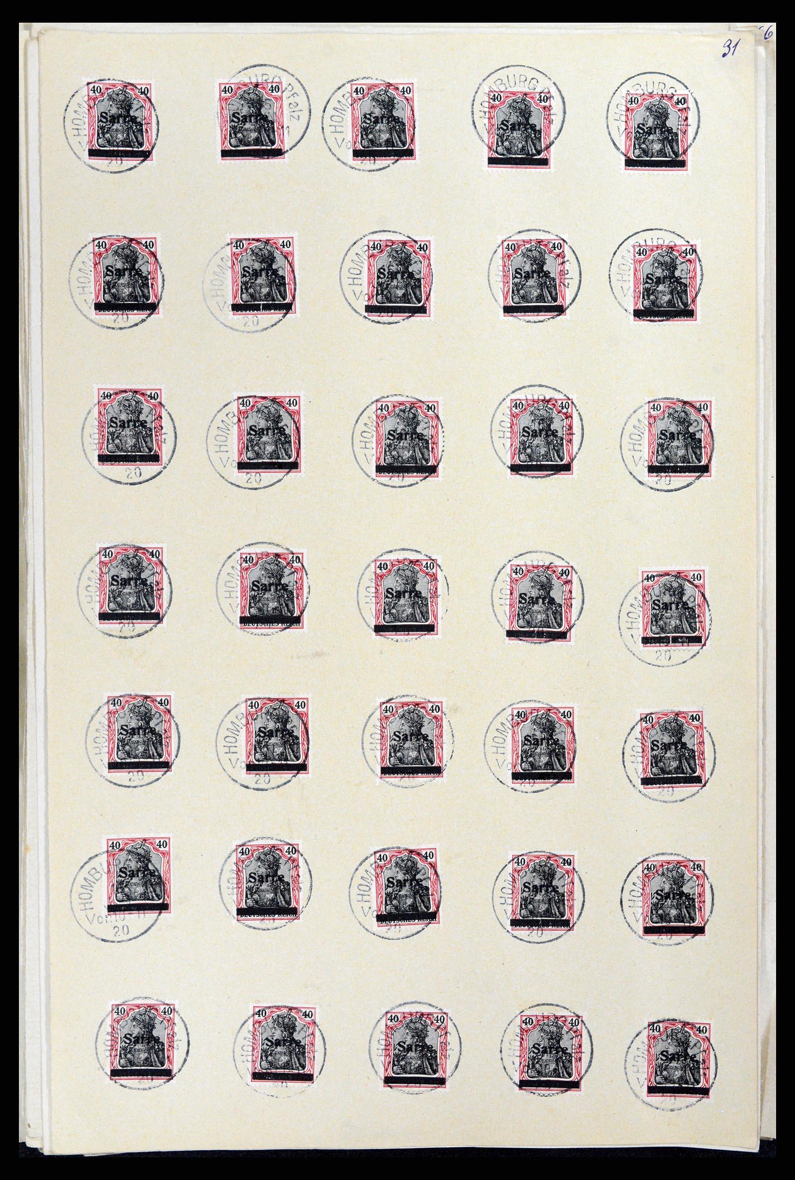 37573 092 - Postzegelverzameling 37573 Saar 1920.