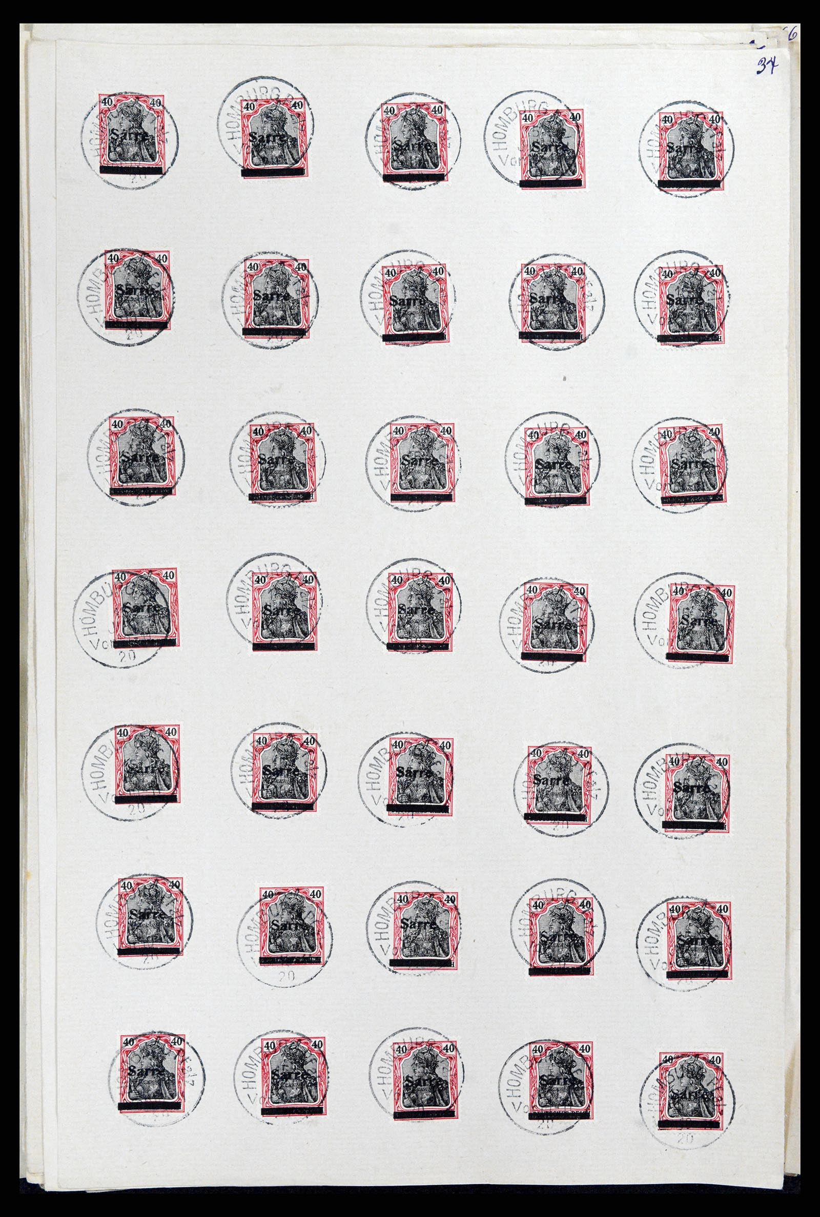 37573 093 - Postzegelverzameling 37573 Saar 1920.
