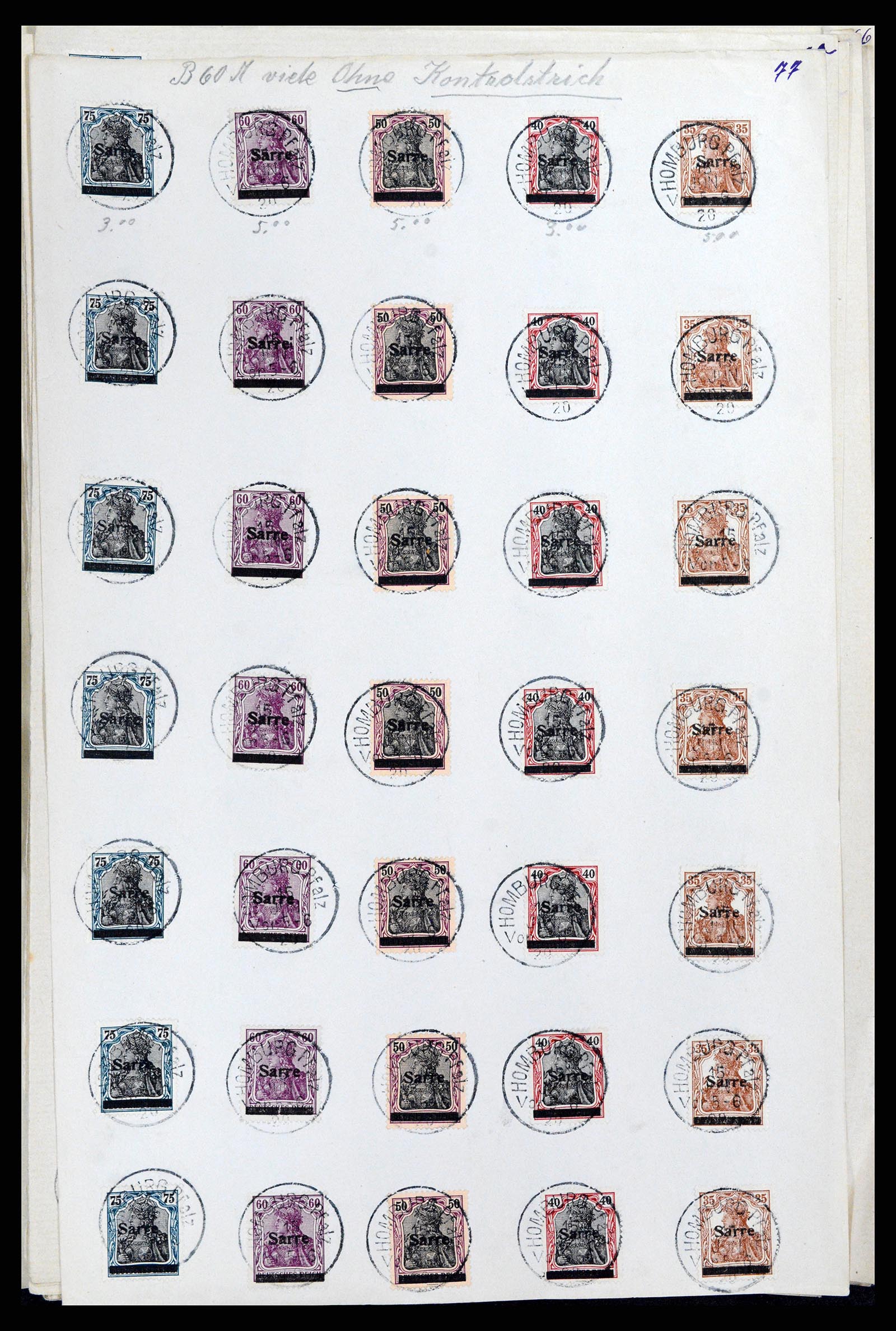 37573 094 - Postzegelverzameling 37573 Saar 1920.
