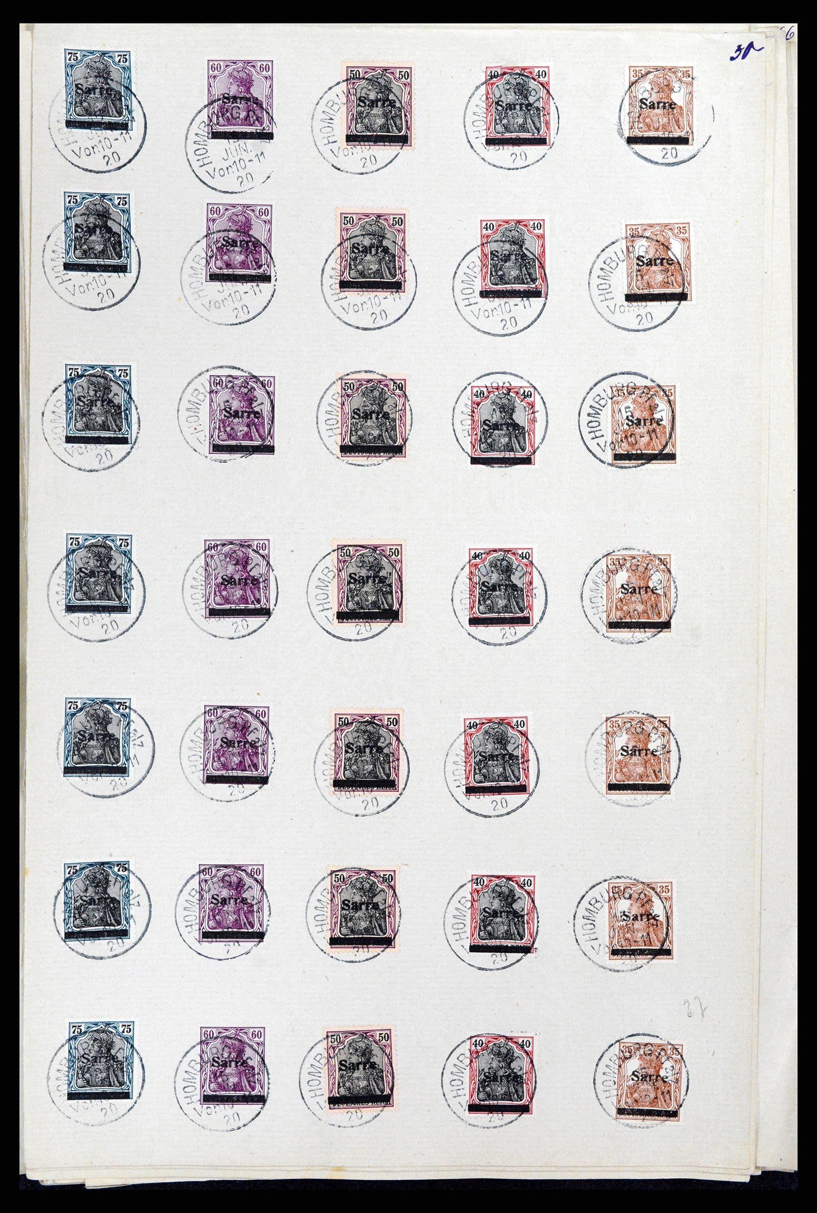 37573 095 - Postzegelverzameling 37573 Saar 1920.