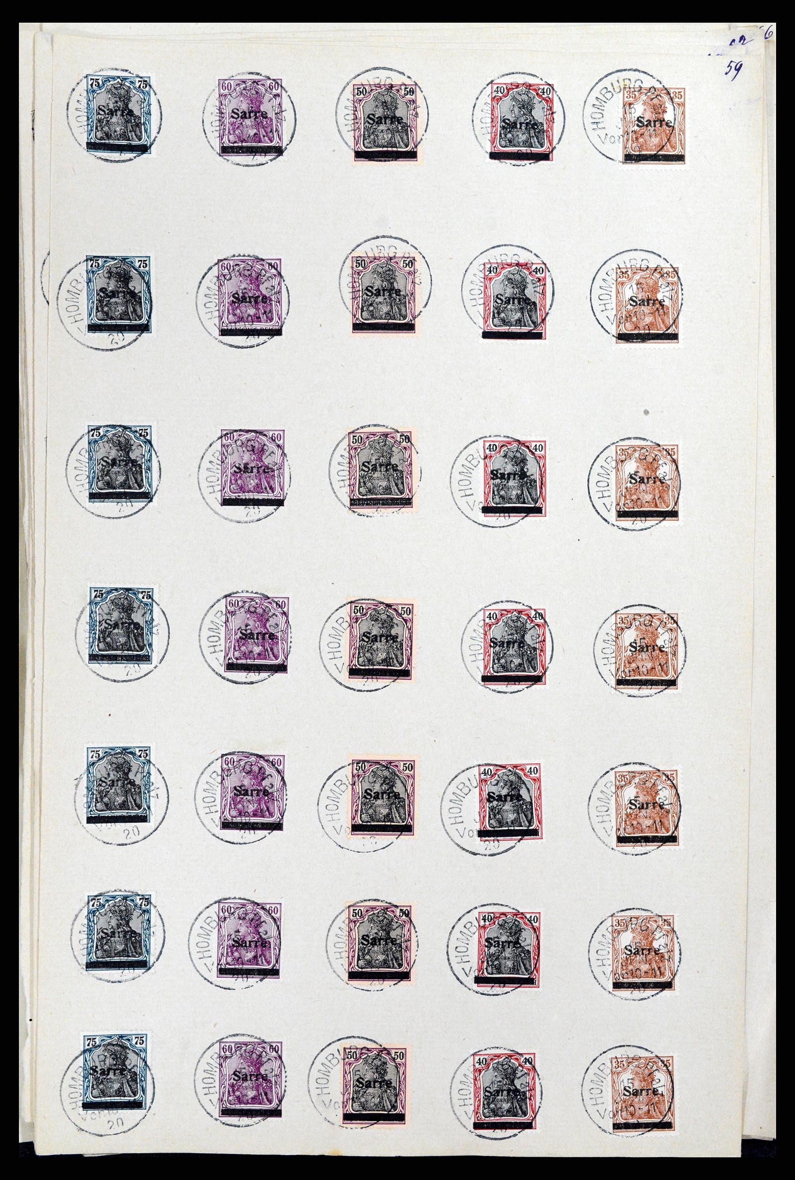 37573 096 - Postzegelverzameling 37573 Saar 1920.