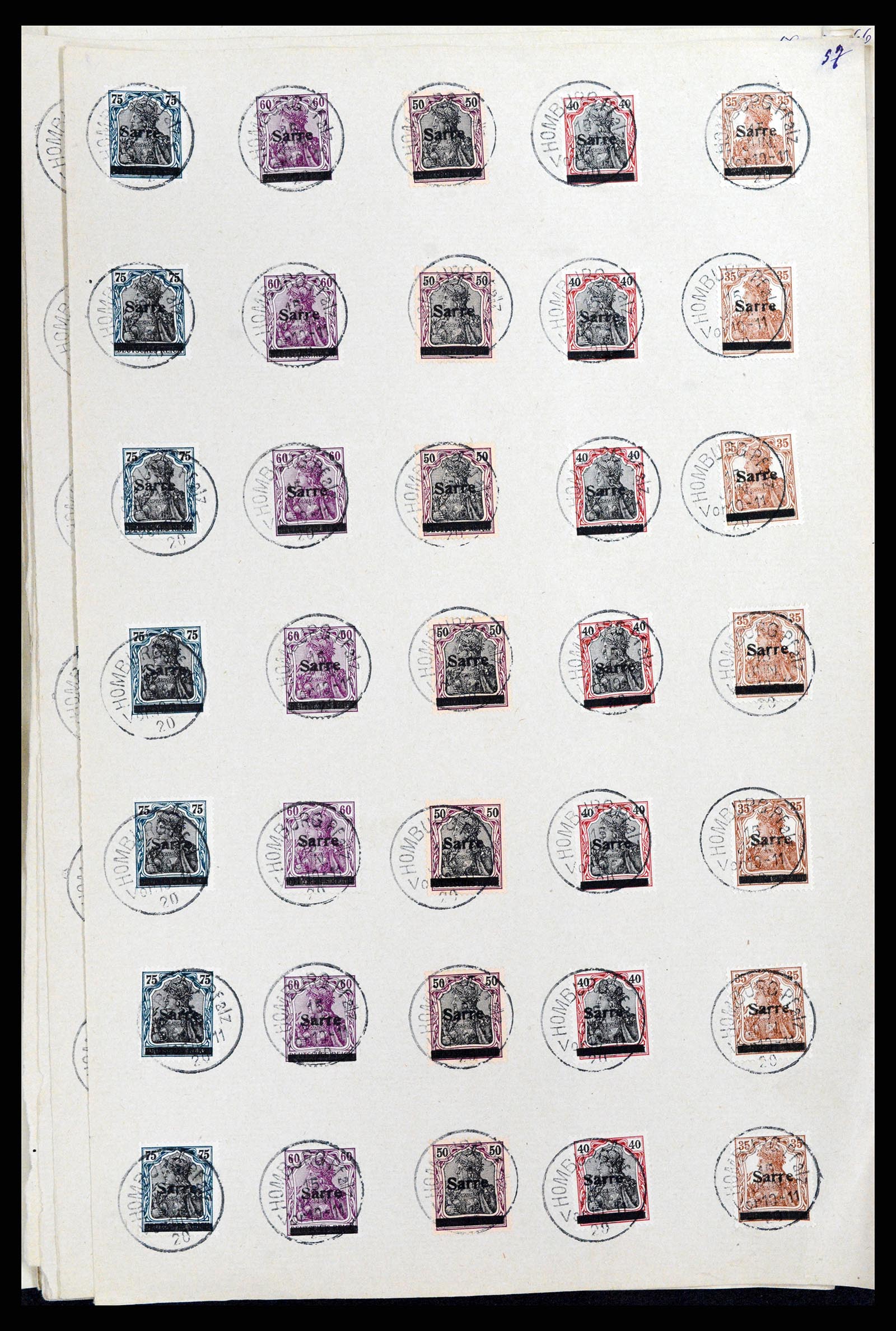37573 098 - Postzegelverzameling 37573 Saar 1920.
