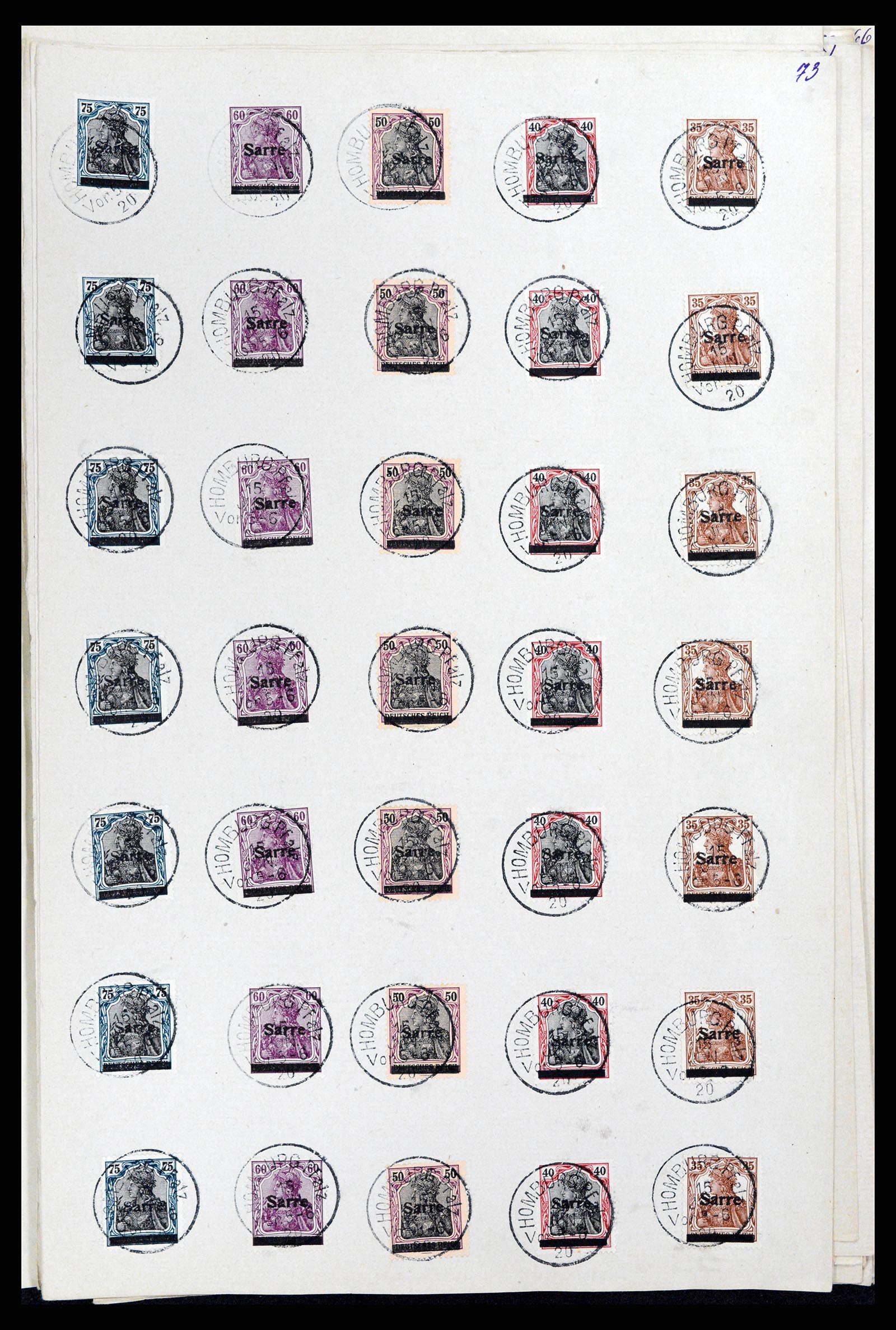 37573 102 - Postzegelverzameling 37573 Saar 1920.