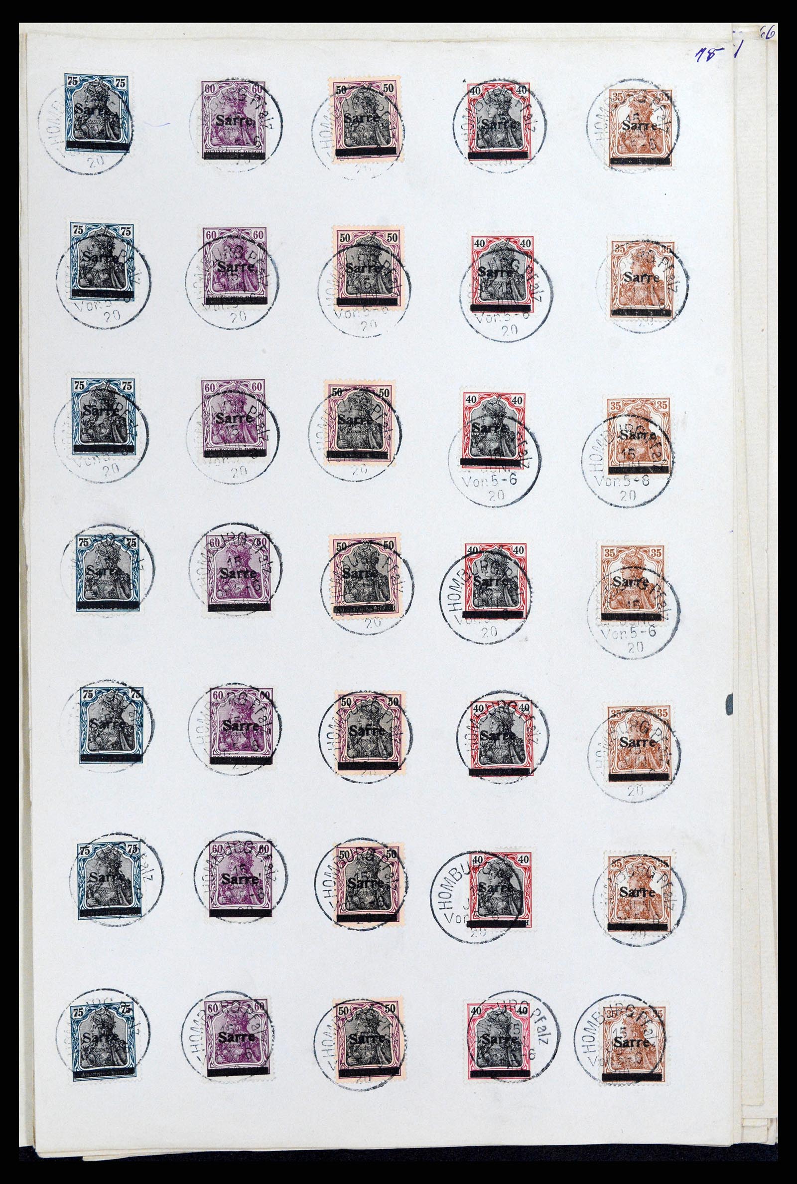 37573 103 - Postzegelverzameling 37573 Saar 1920.