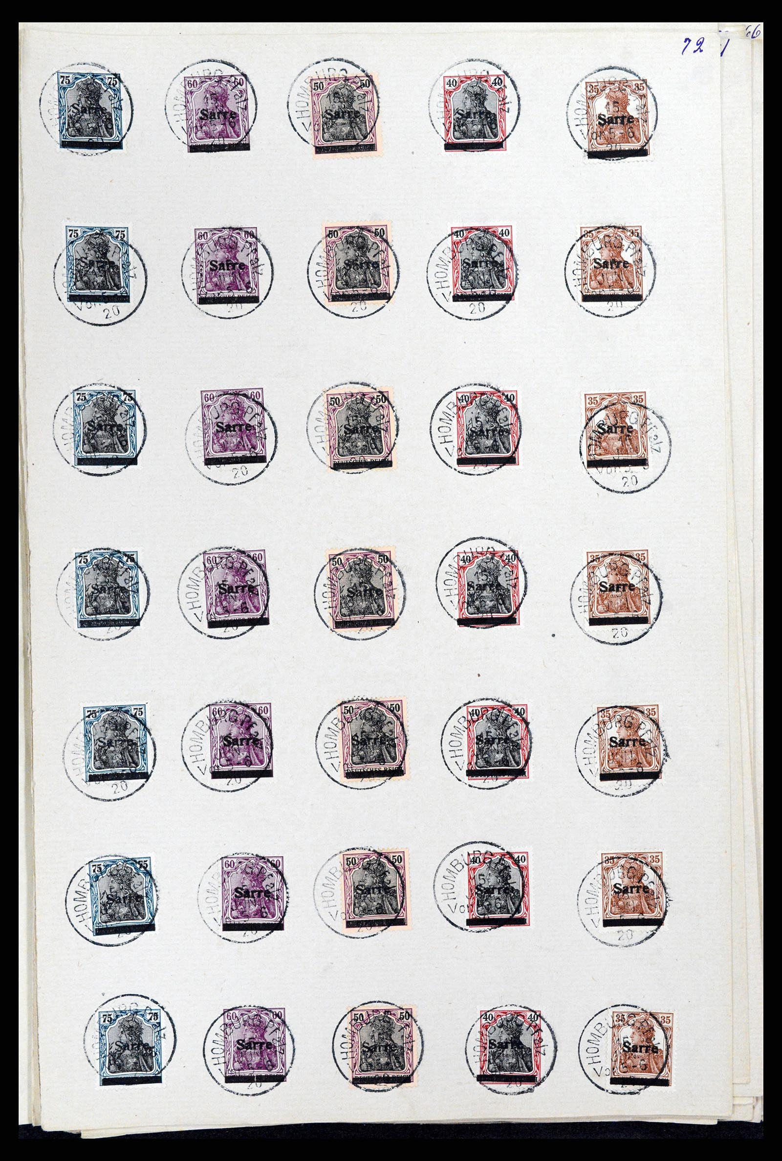 37573 104 - Postzegelverzameling 37573 Saar 1920.