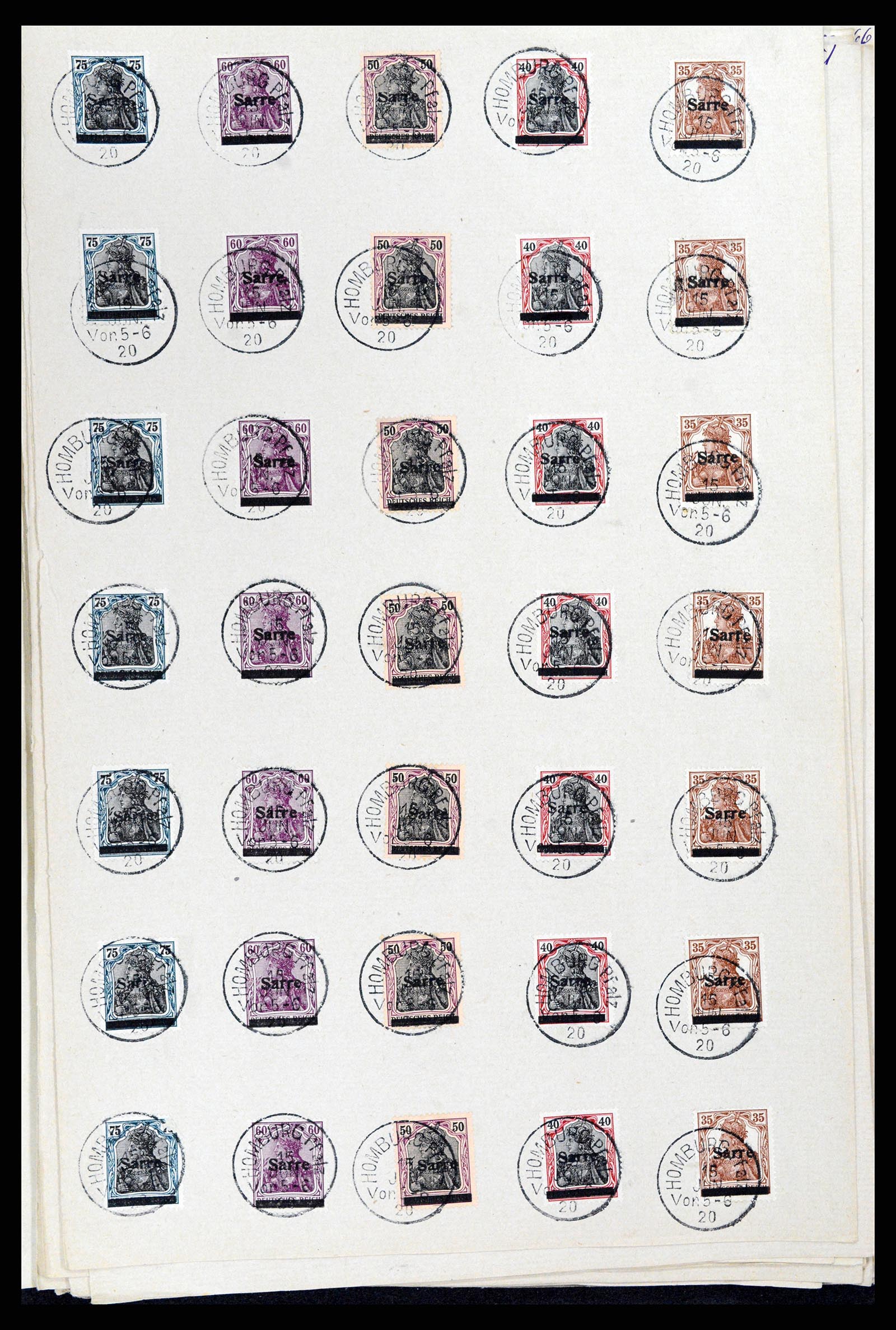 37573 105 - Postzegelverzameling 37573 Saar 1920.