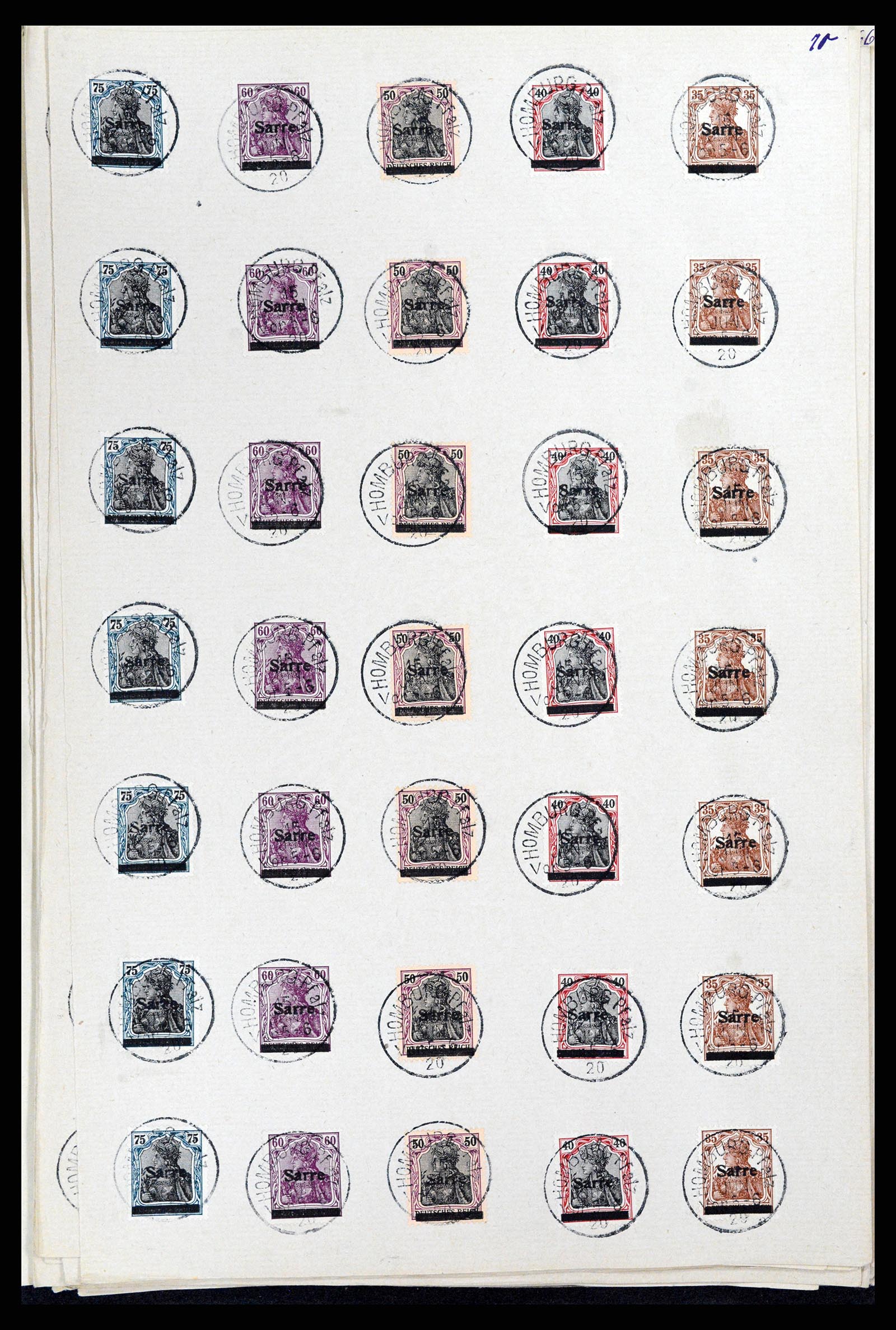 37573 106 - Postzegelverzameling 37573 Saar 1920.