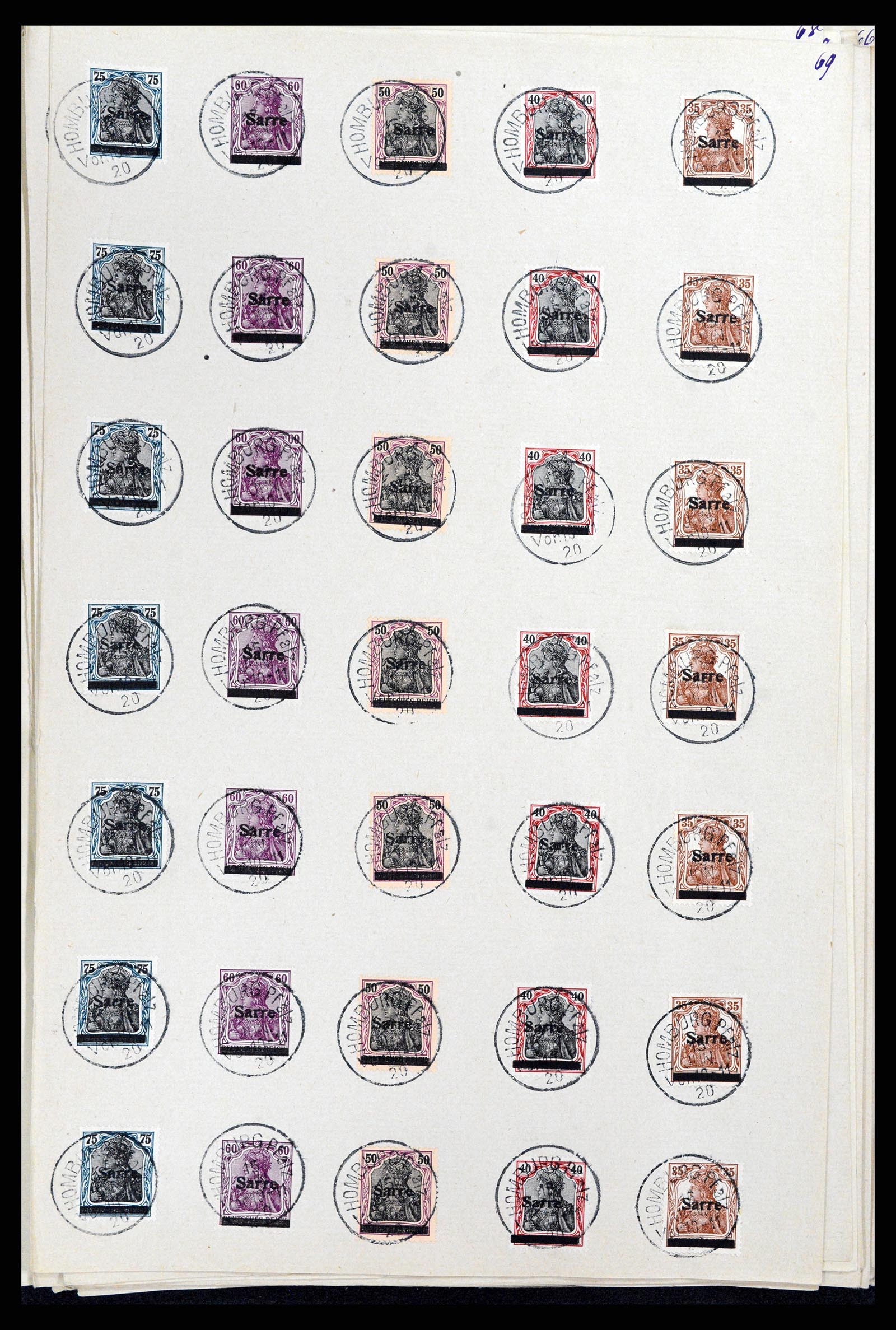 37573 107 - Postzegelverzameling 37573 Saar 1920.