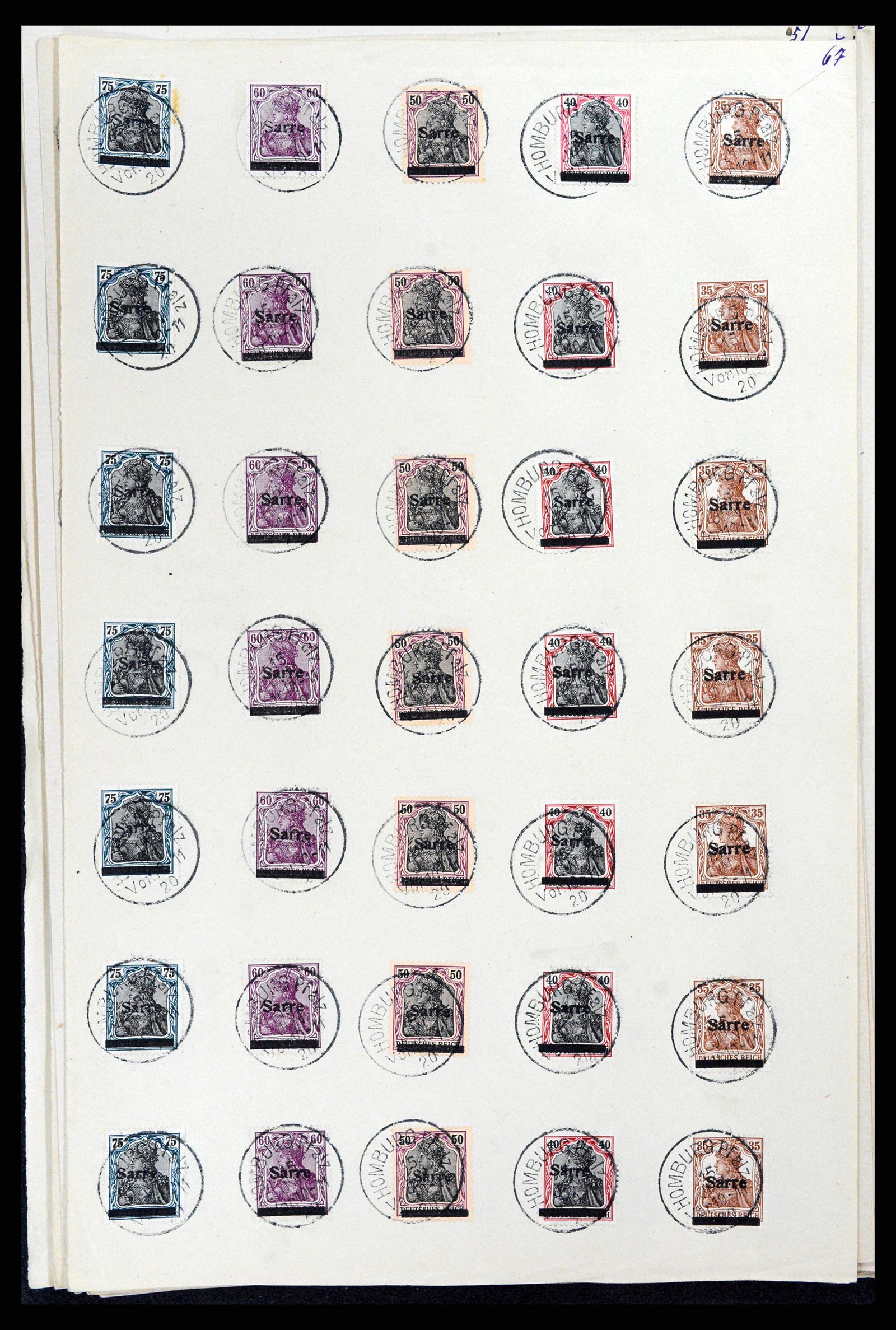 37573 109 - Postzegelverzameling 37573 Saar 1920.