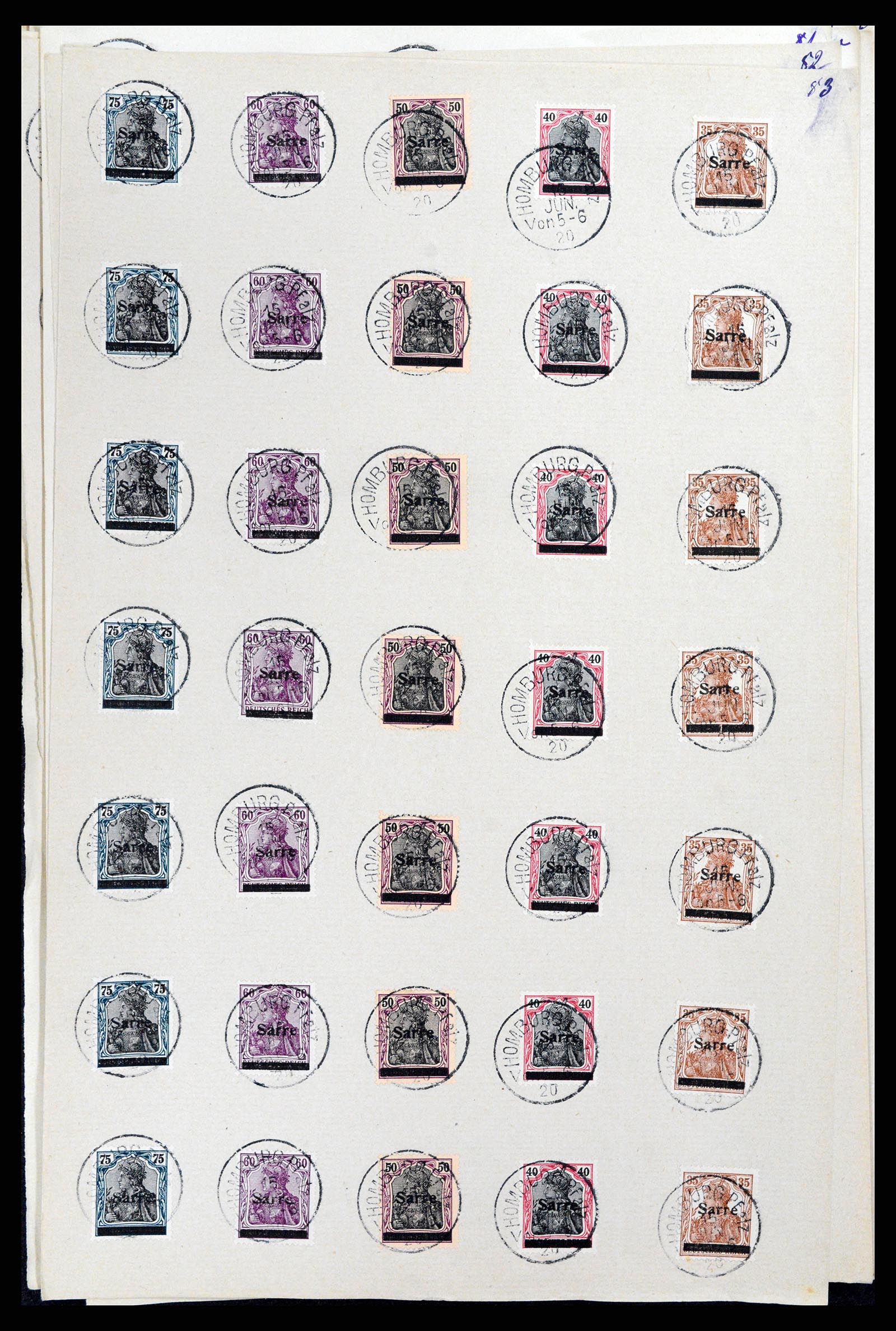 37573 113 - Postzegelverzameling 37573 Saar 1920.