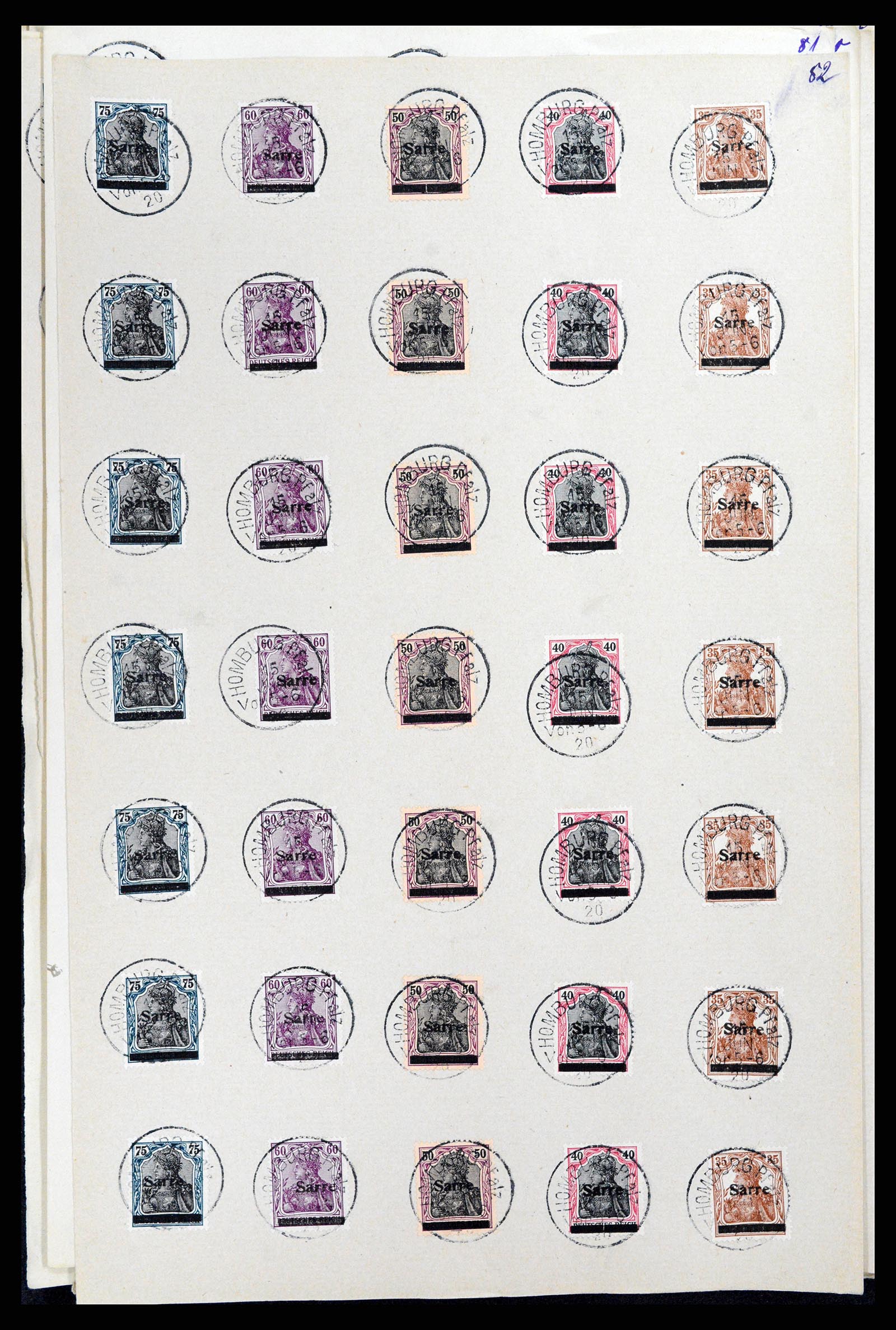 37573 114 - Postzegelverzameling 37573 Saar 1920.