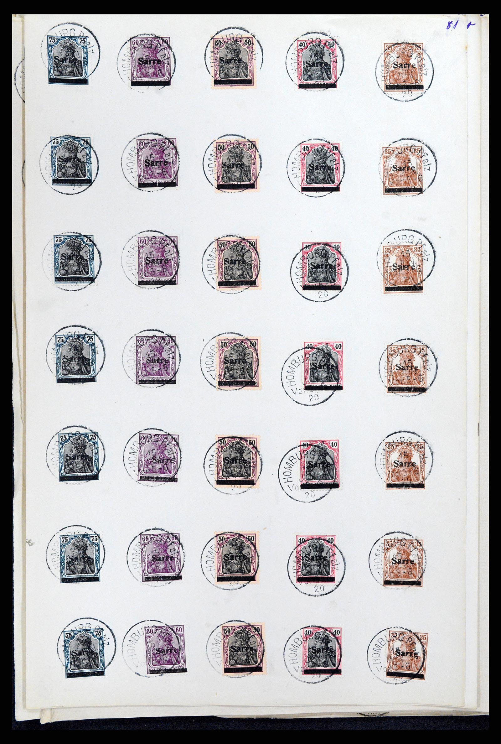 37573 115 - Postzegelverzameling 37573 Saar 1920.