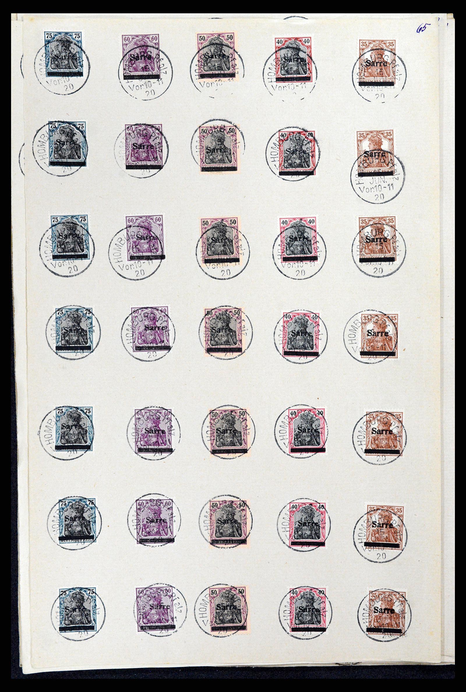37573 121 - Postzegelverzameling 37573 Saar 1920.