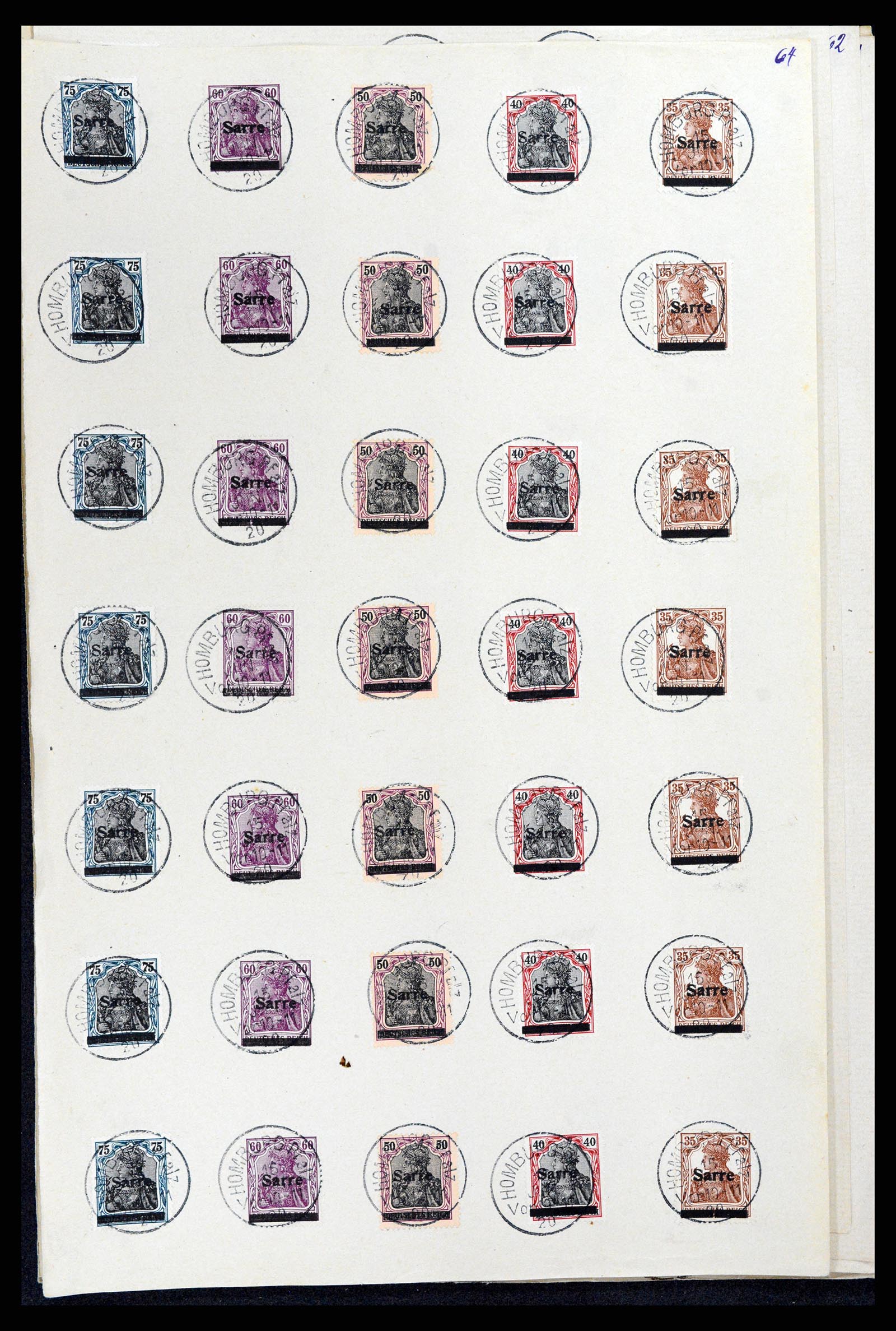 37573 122 - Postzegelverzameling 37573 Saar 1920.