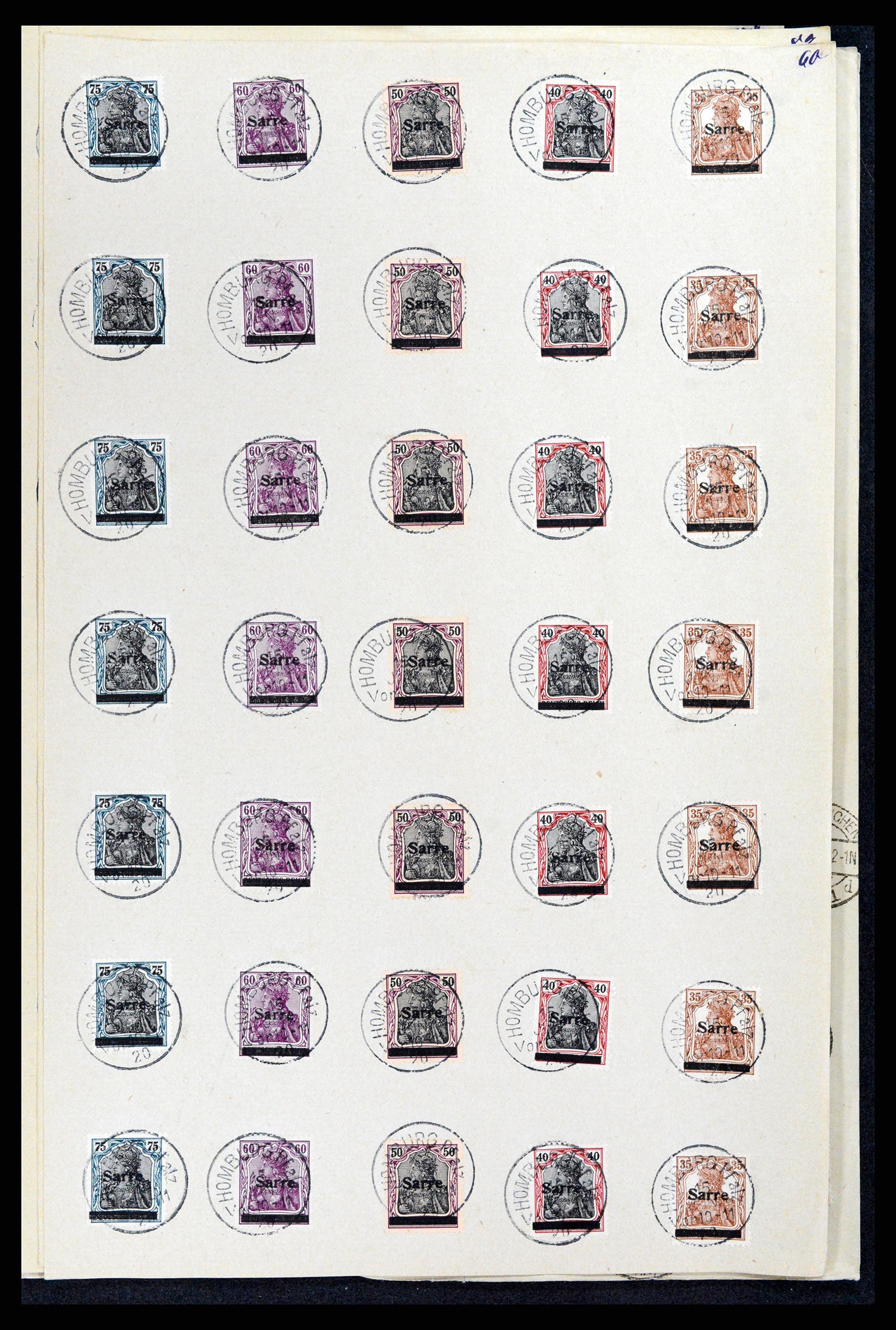 37573 126 - Postzegelverzameling 37573 Saar 1920.