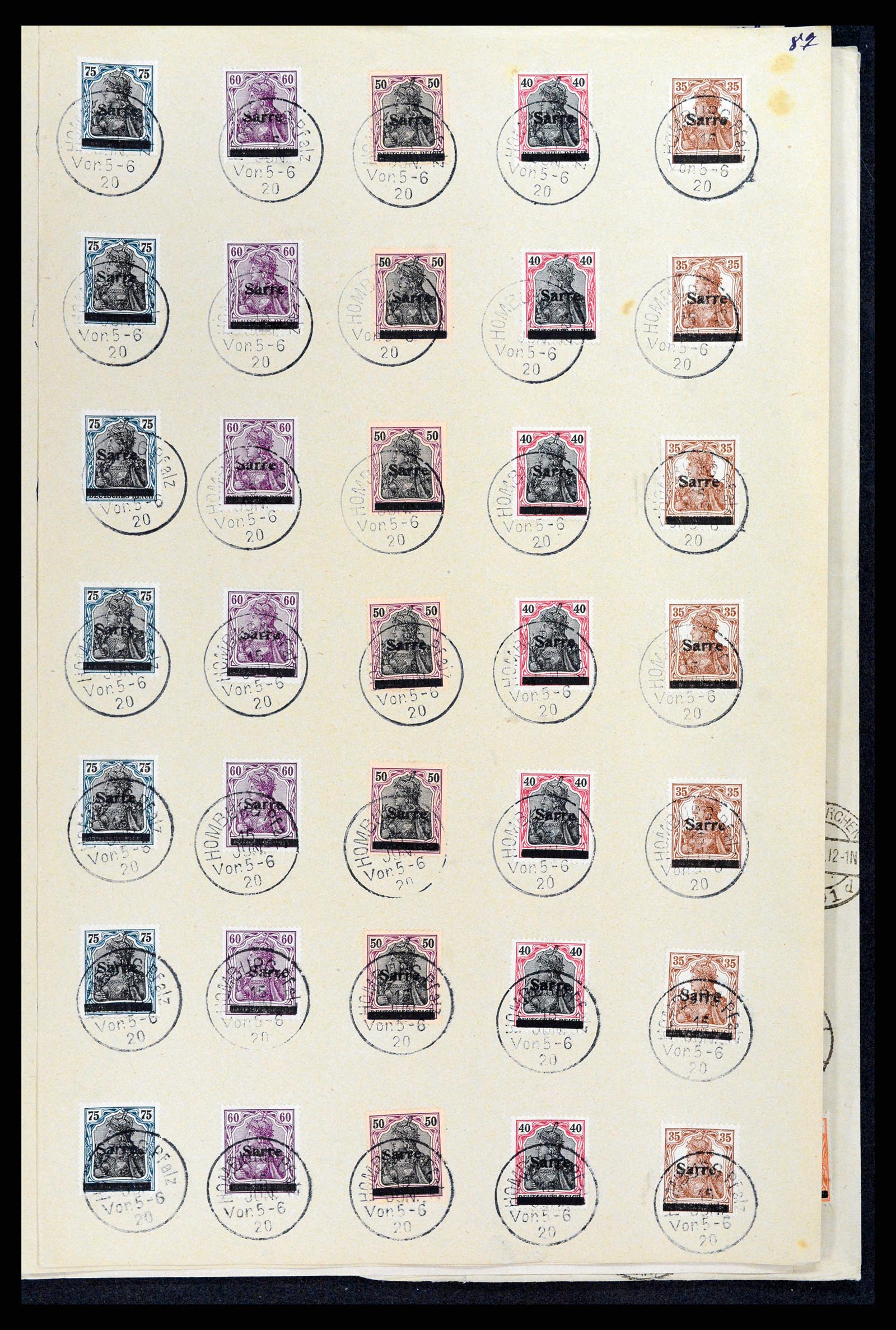 37573 127 - Postzegelverzameling 37573 Saar 1920.