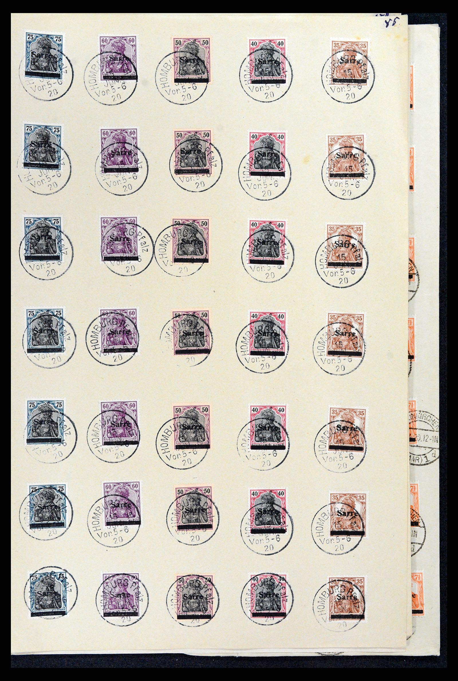 37573 128 - Postzegelverzameling 37573 Saar 1920.