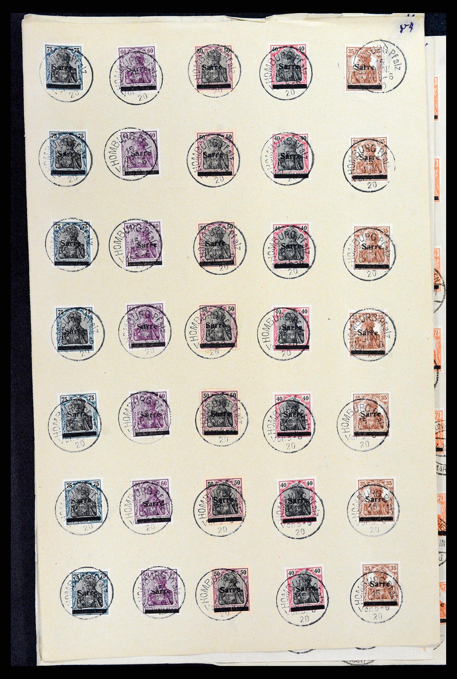 37573 129 - Postzegelverzameling 37573 Saar 1920.