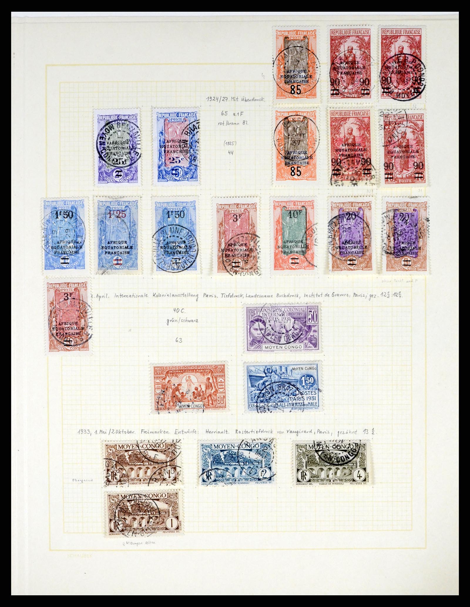 37590 211 - Postzegelverzameling 37590 Franse Kolonien 1849-1975.
