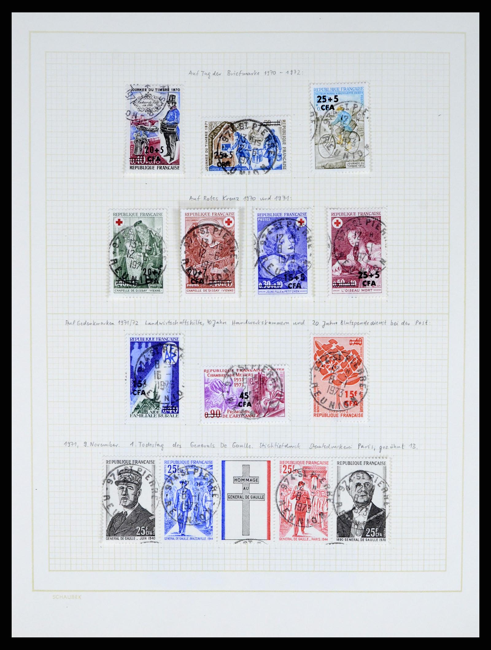 37590 457 - Postzegelverzameling 37590 Franse Kolonien 1849-1975.