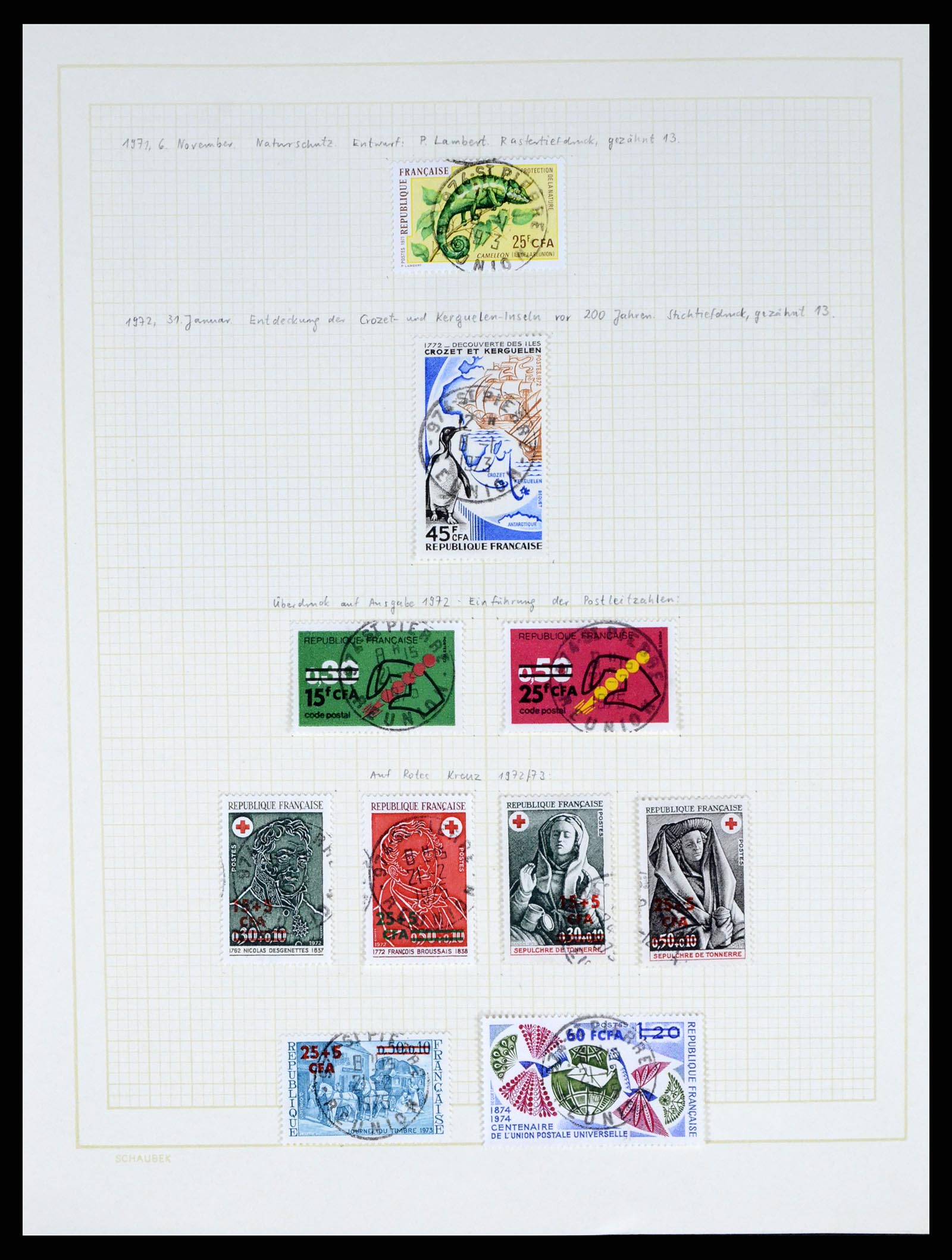 37590 458 - Postzegelverzameling 37590 Franse Kolonien 1849-1975.