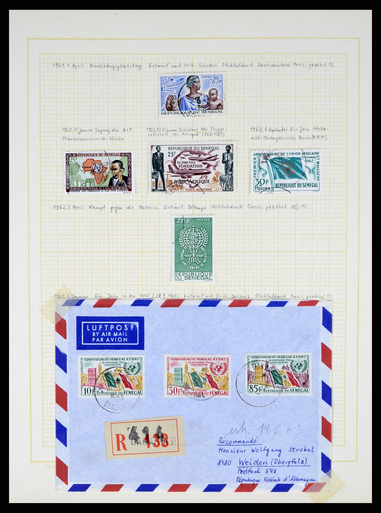 37590 500 - Postzegelverzameling 37590 Franse Kolonien 1849-1975.