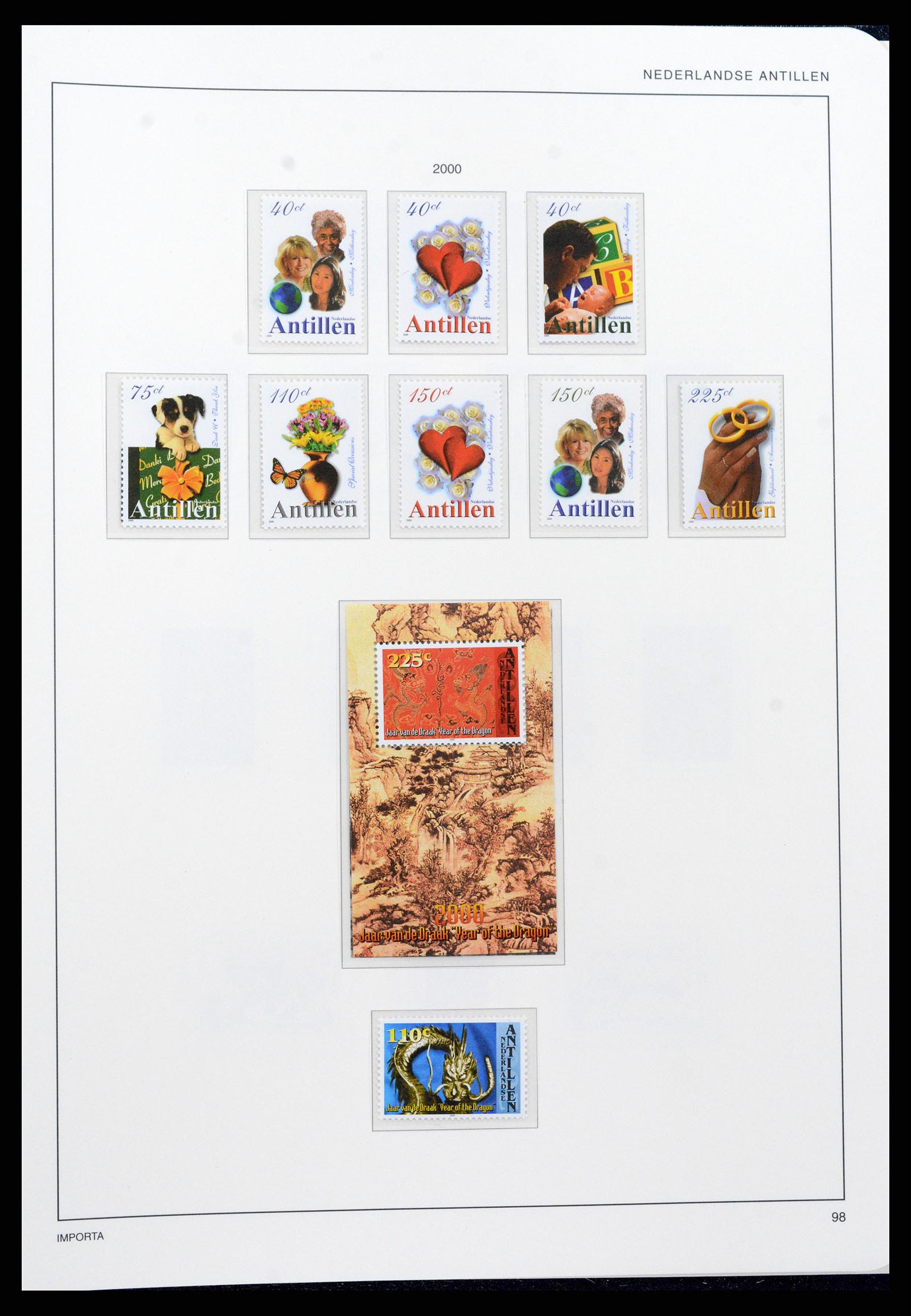 37693 100 - Postzegelverzameling 37693 Nederlandse Antillen 1949-2001.
